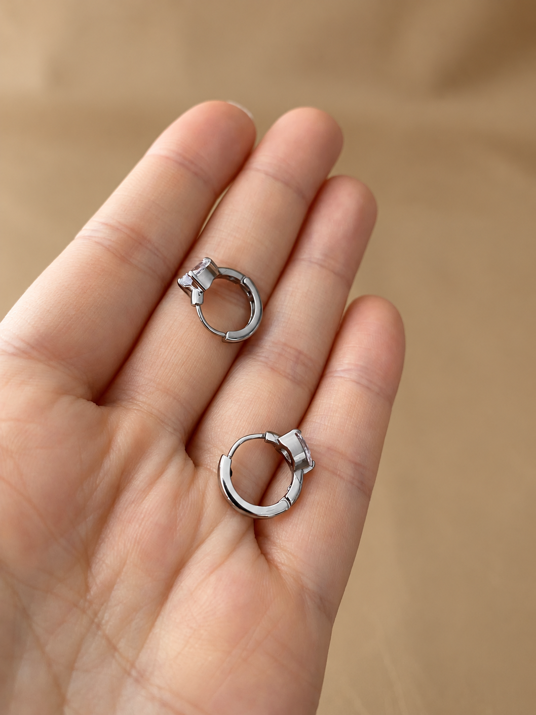 Heart Huggie Earrings - EIR06