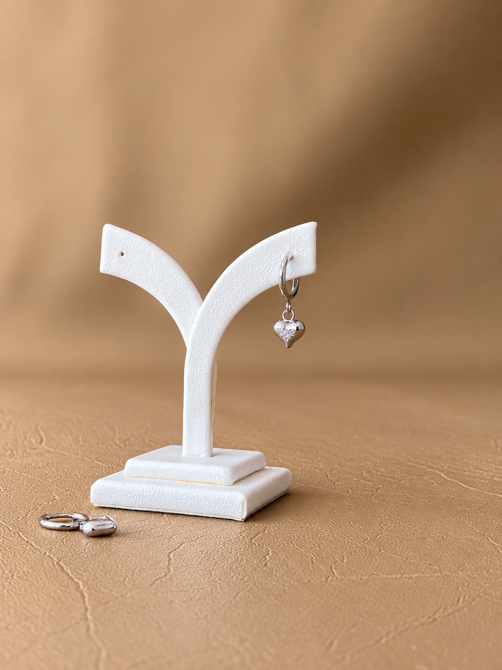 Heart Charm Hoop Earrings -EIR13