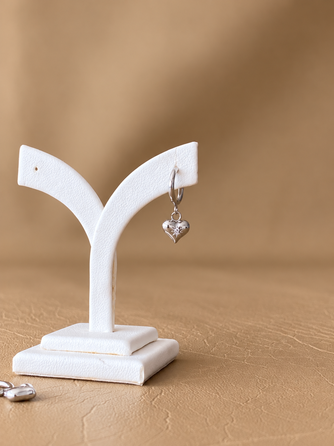 Heart Charm Hoop Earrings -EIR13