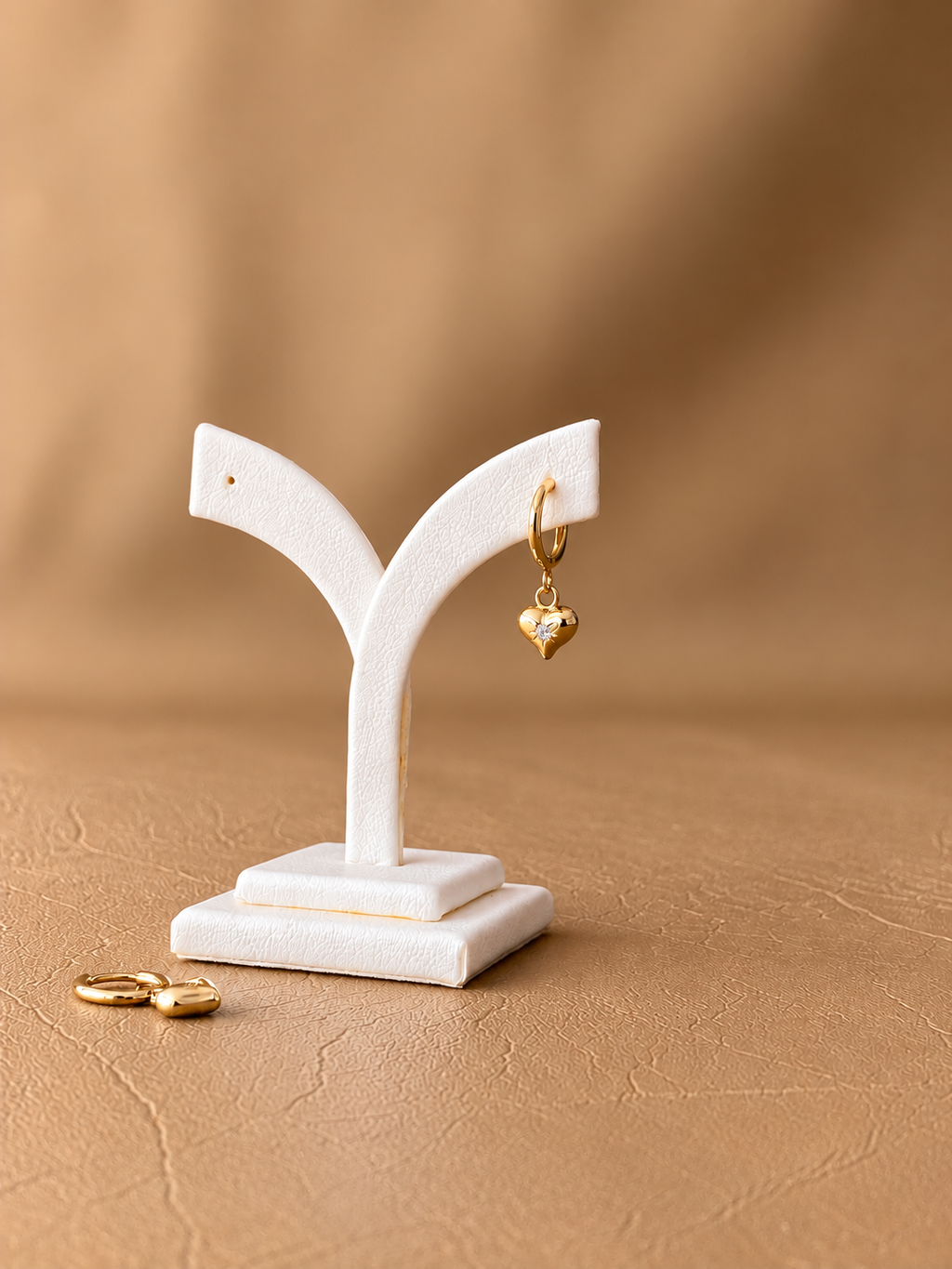 Heart Charm Hoop Earrings -EIR13