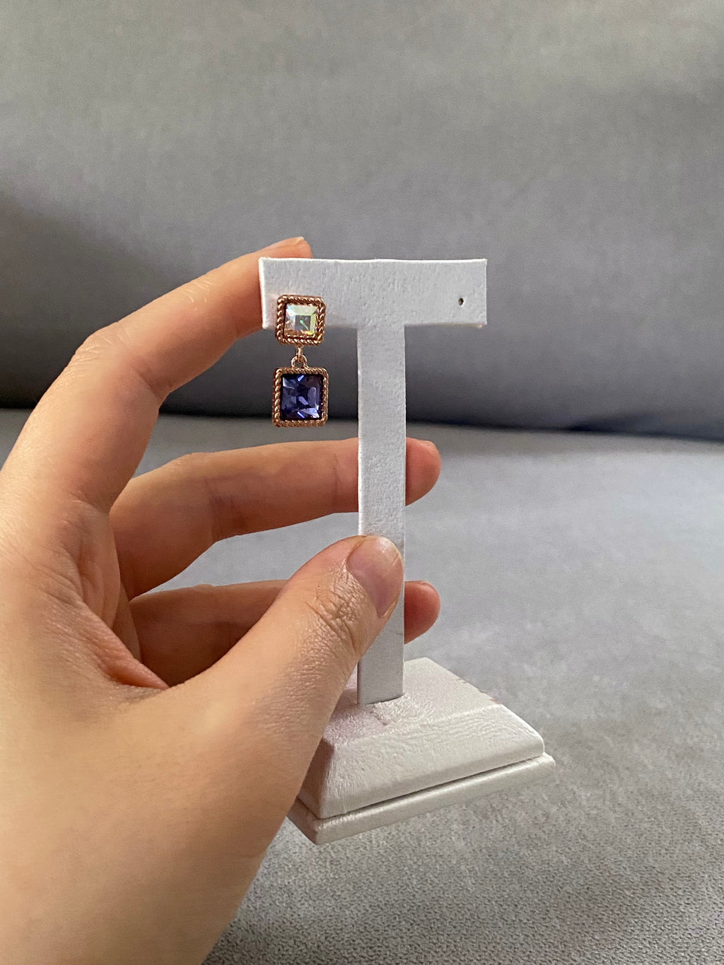 Swarovski Square Duo Drop Earrings