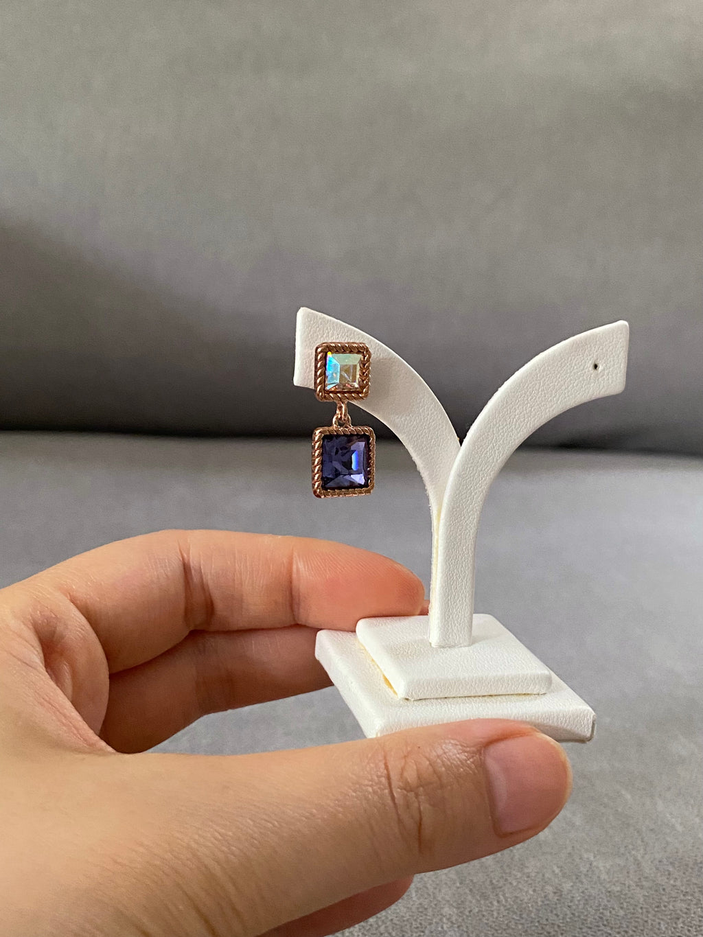 Swarovski Square Duo Drop Earrings