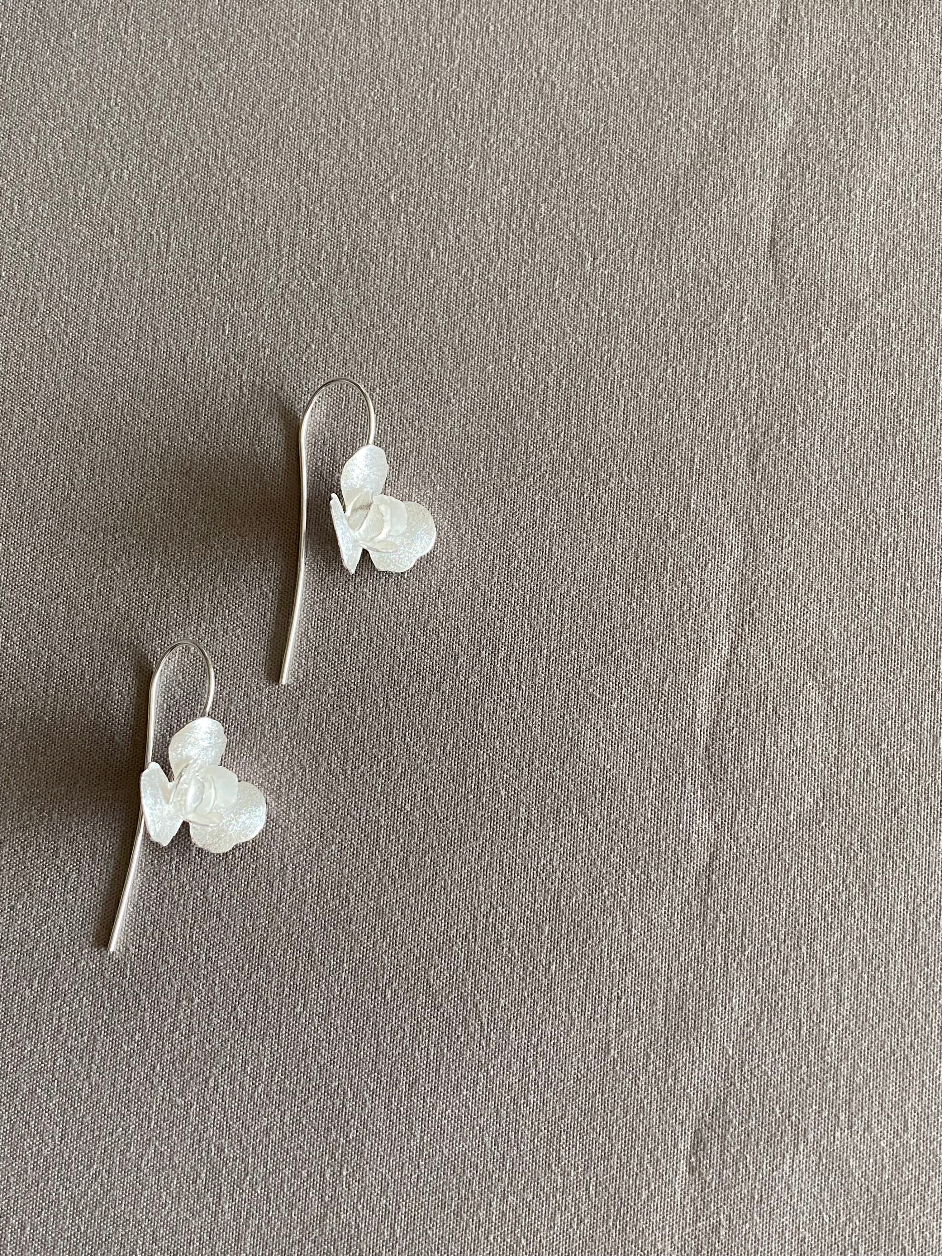 Sculpted Flower Hook Earrings