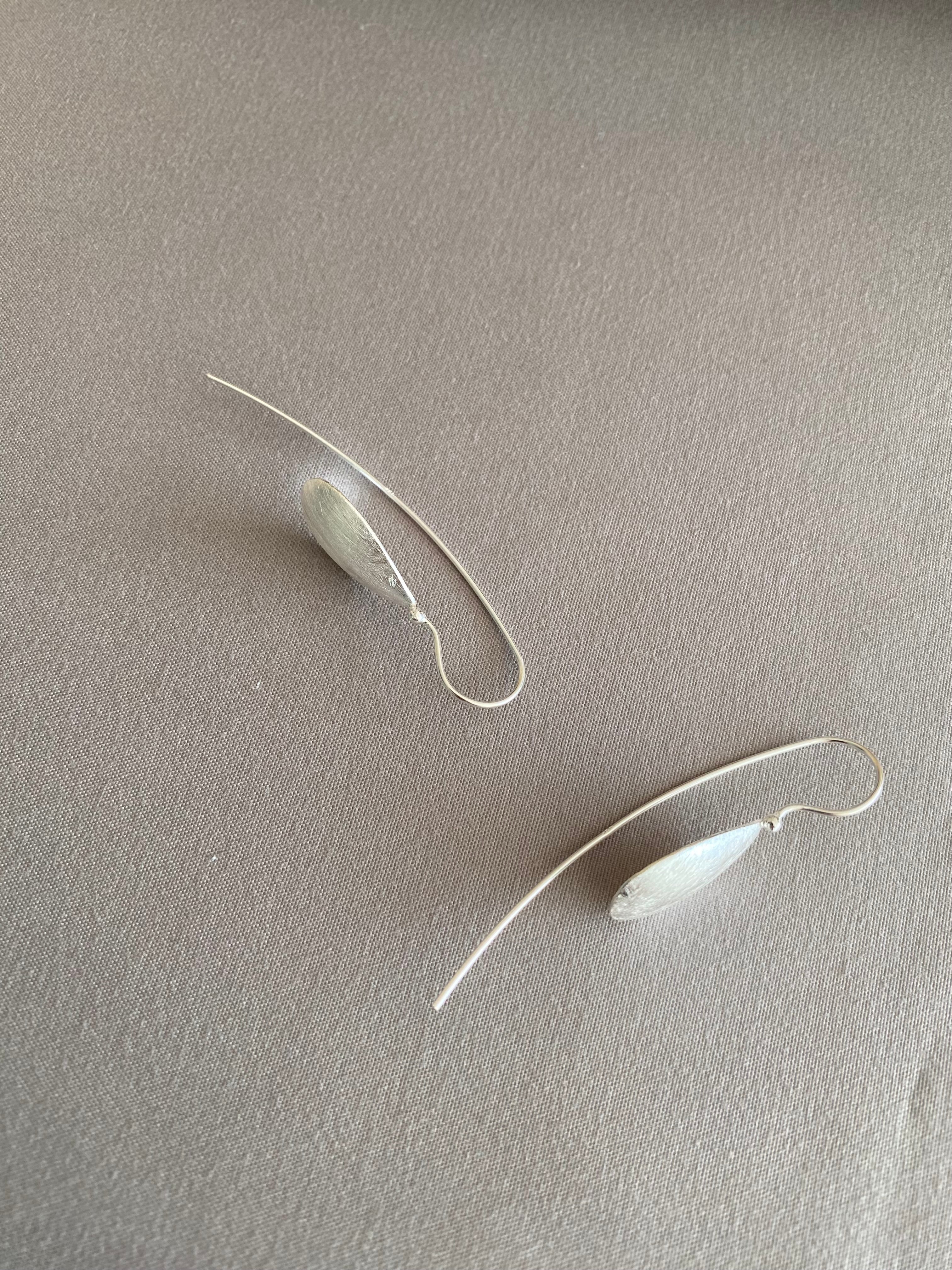 Silver 3D Teardrop Earrings