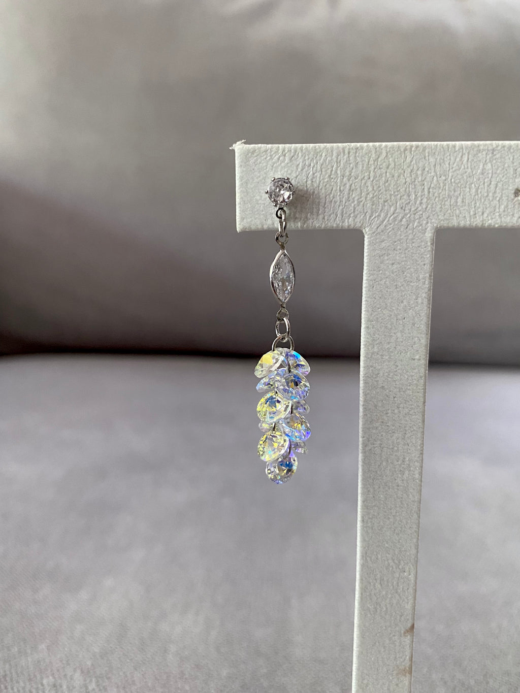 Swarovski Aurora Borealis Cluster Drop Earrings