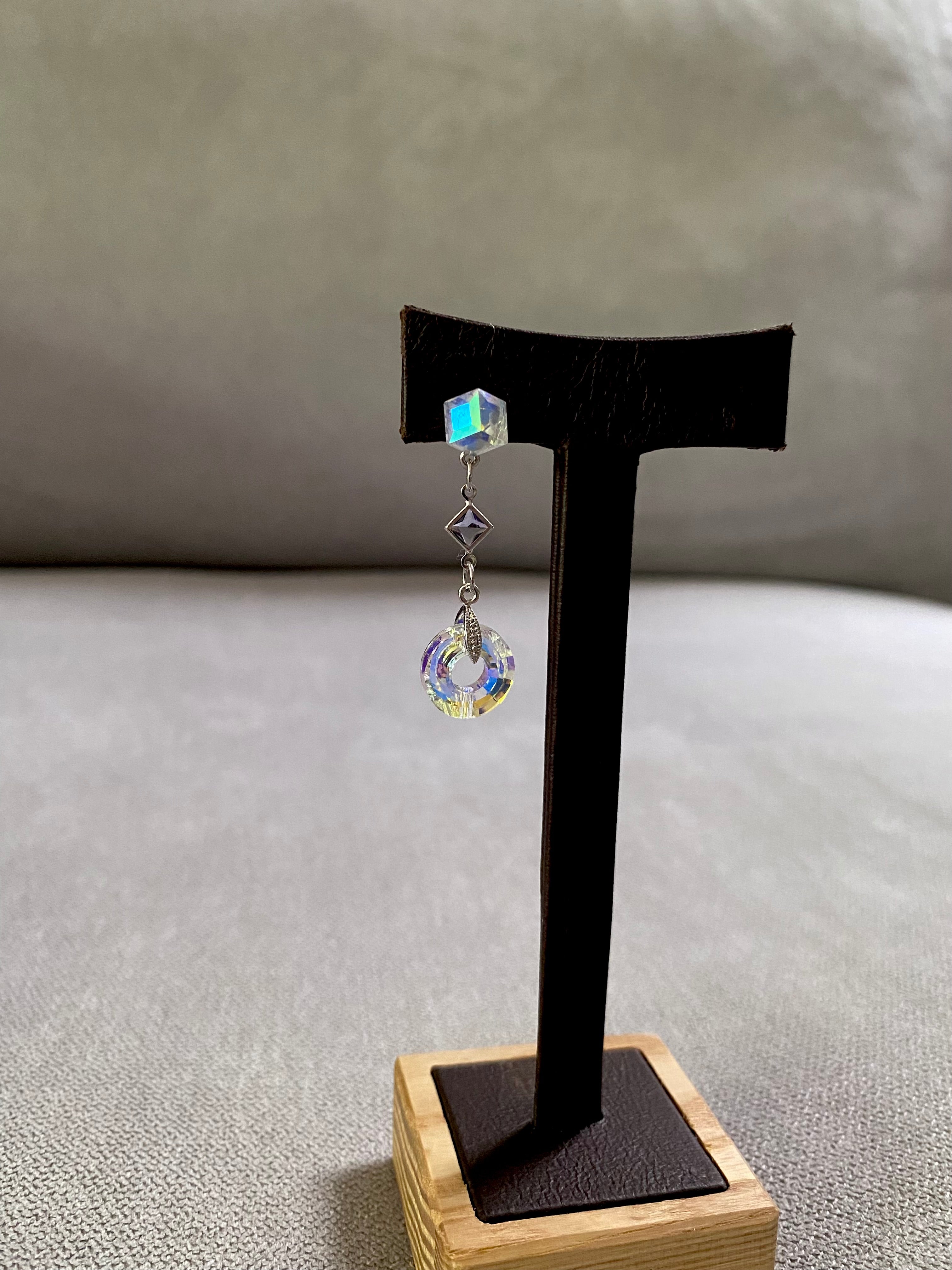 Swarovski Aurora Borealis Triple Drop Earrings