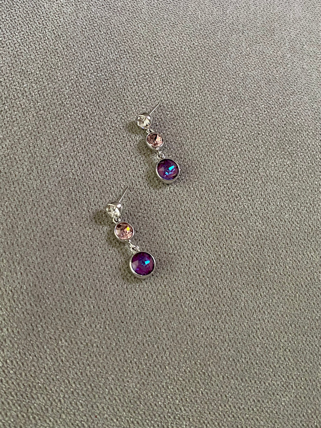 Swarovski Triple Round Drop Earrings