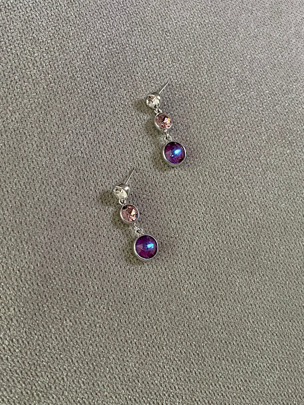 Swarovski Triple Round Drop Earrings