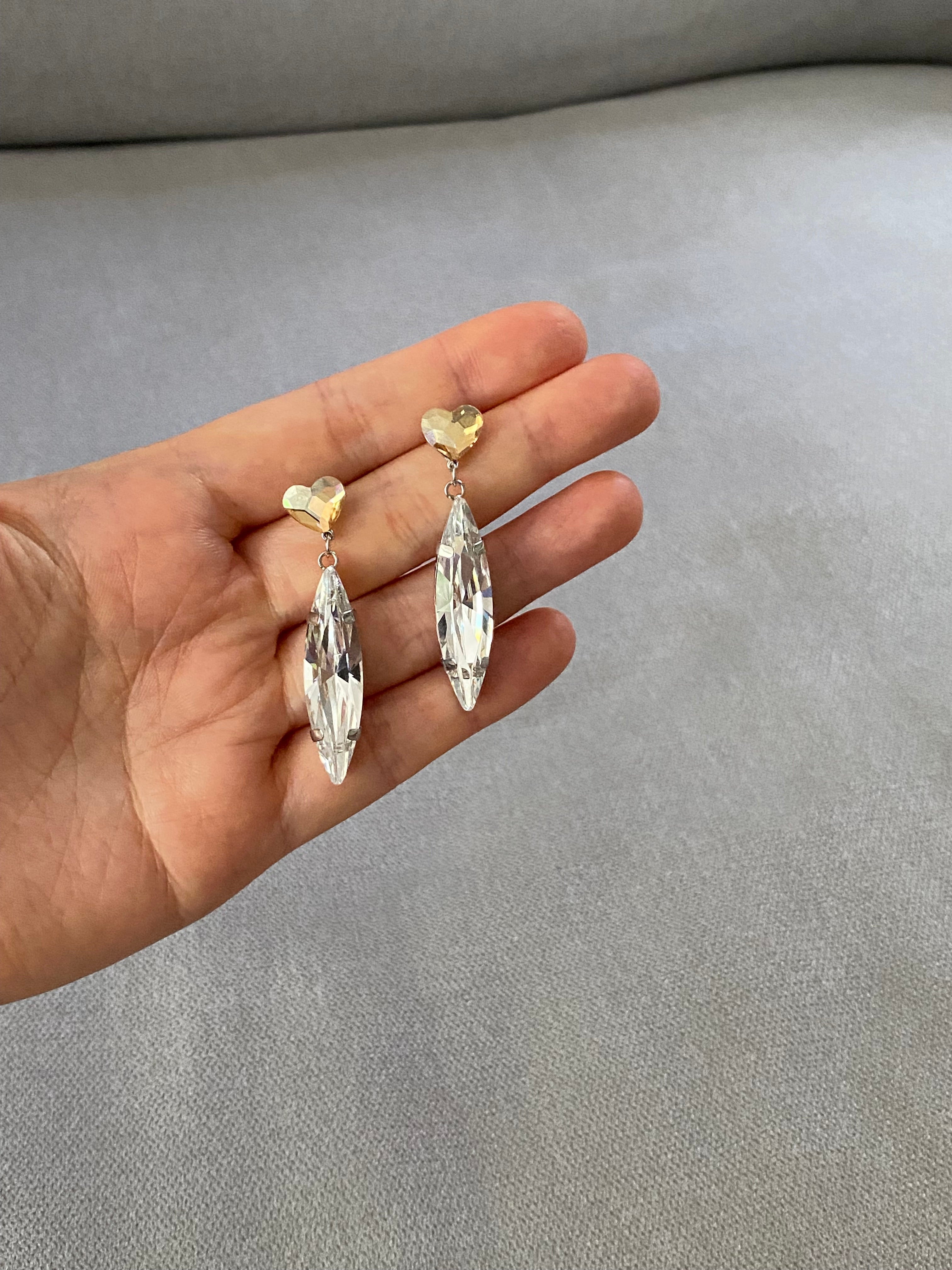 Swarovski Long Navette Drop Earrings