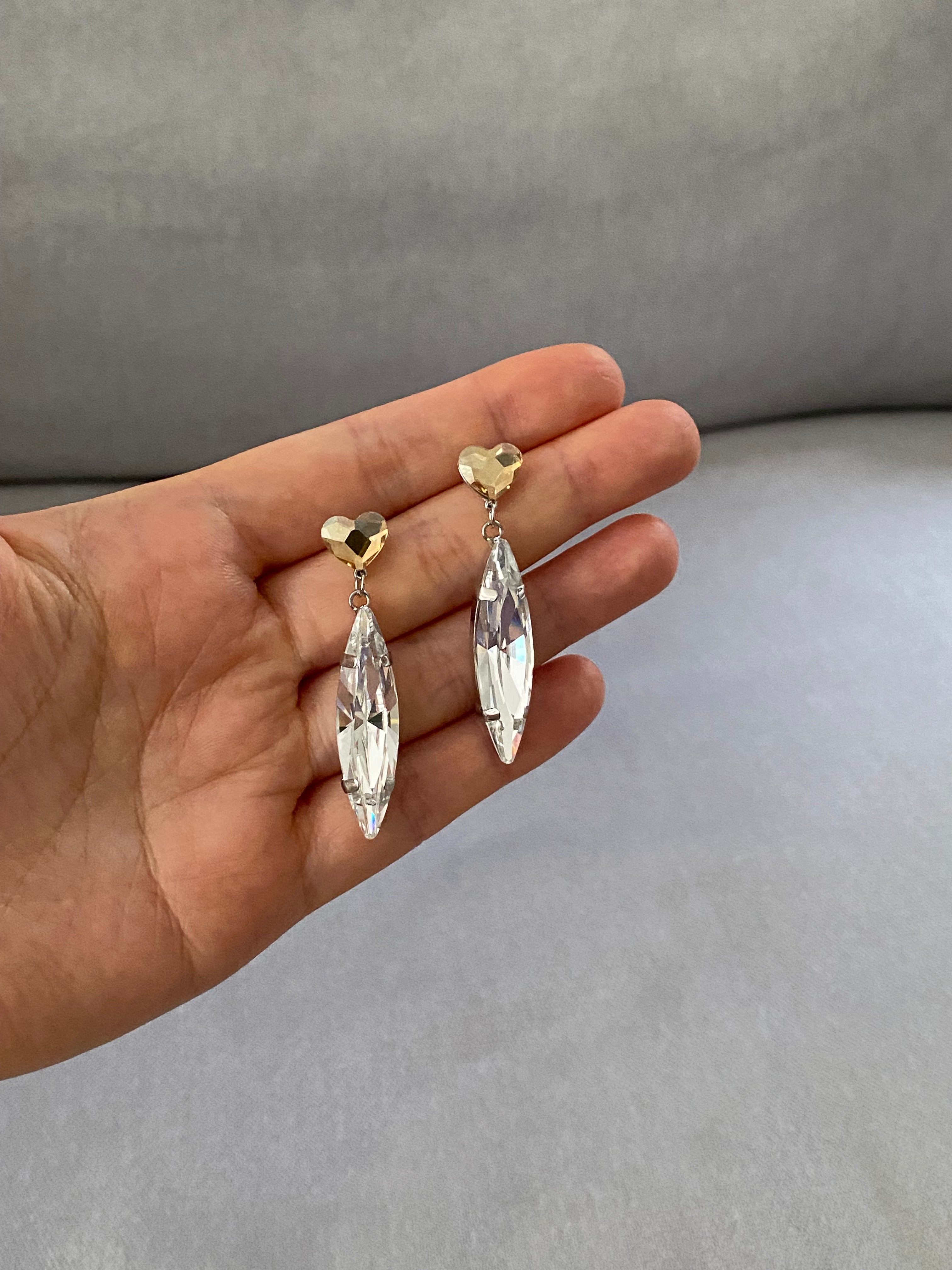 Swarovski Long Navette Drop Earrings