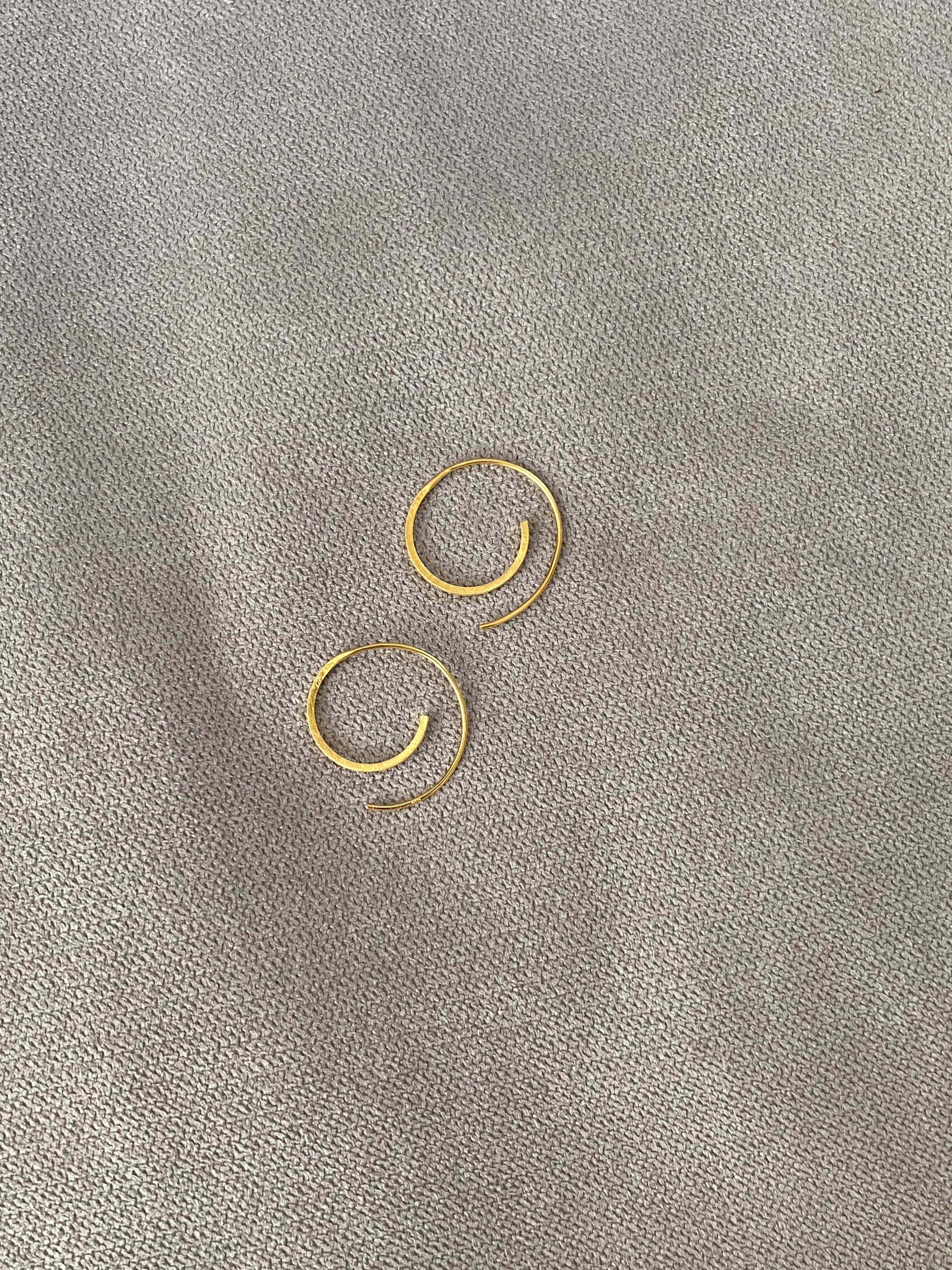 Gold Spiral Hoop Earrings