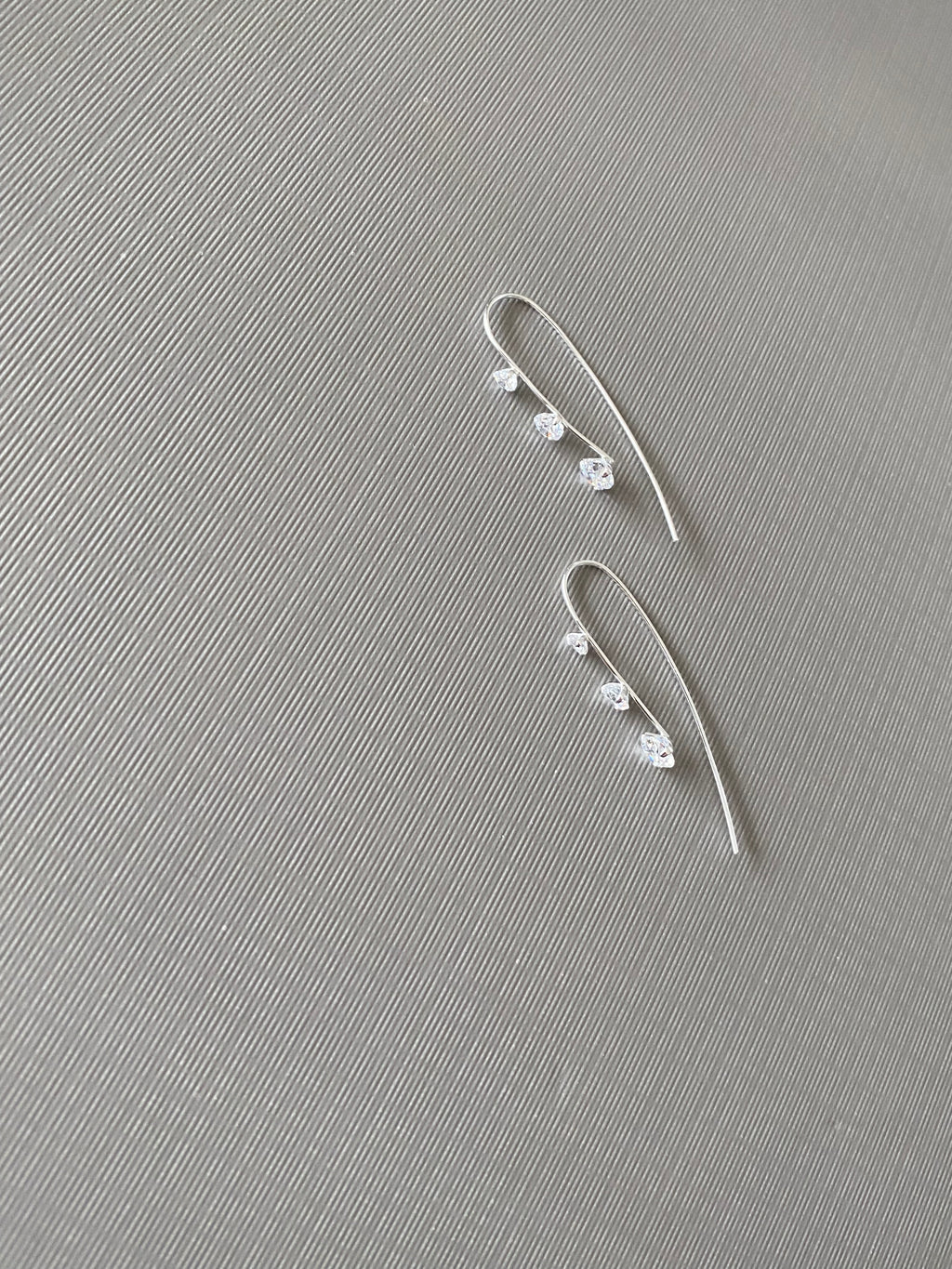 Triple CZ Threader Earrings