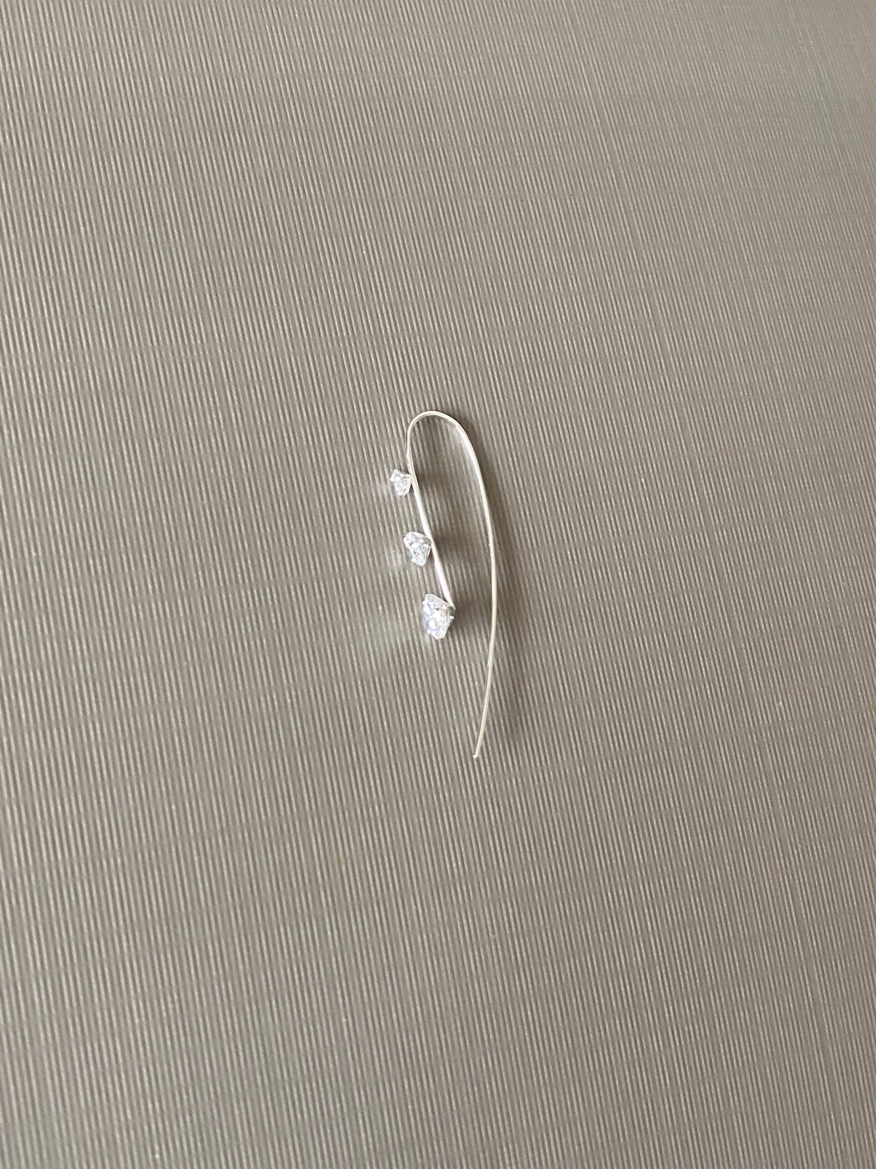 Triple CZ Threader Earrings