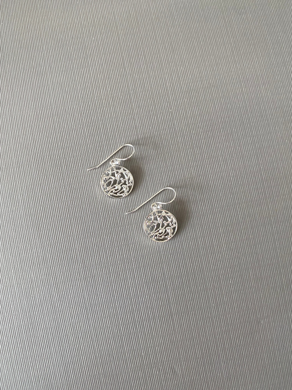 Round Filigree Hook Earrings