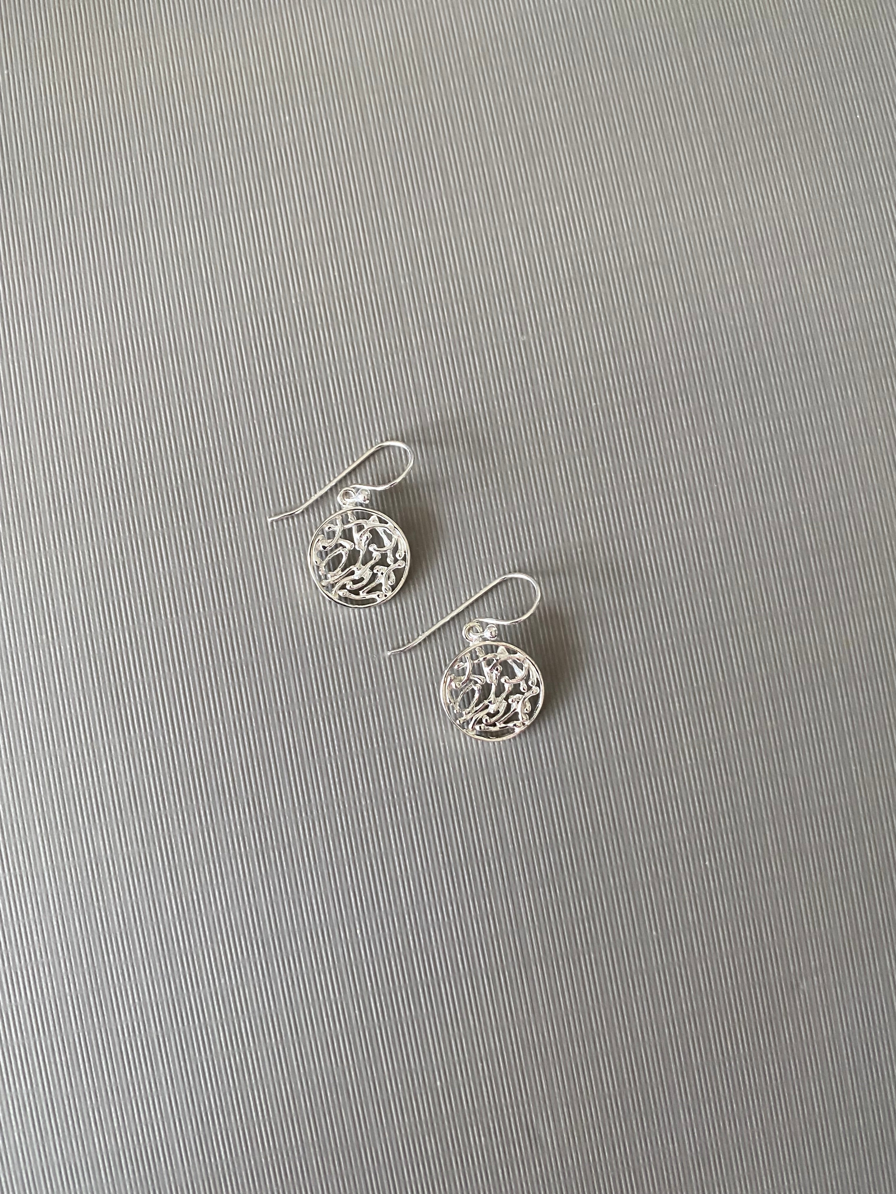 Round Filigree Hook Earrings