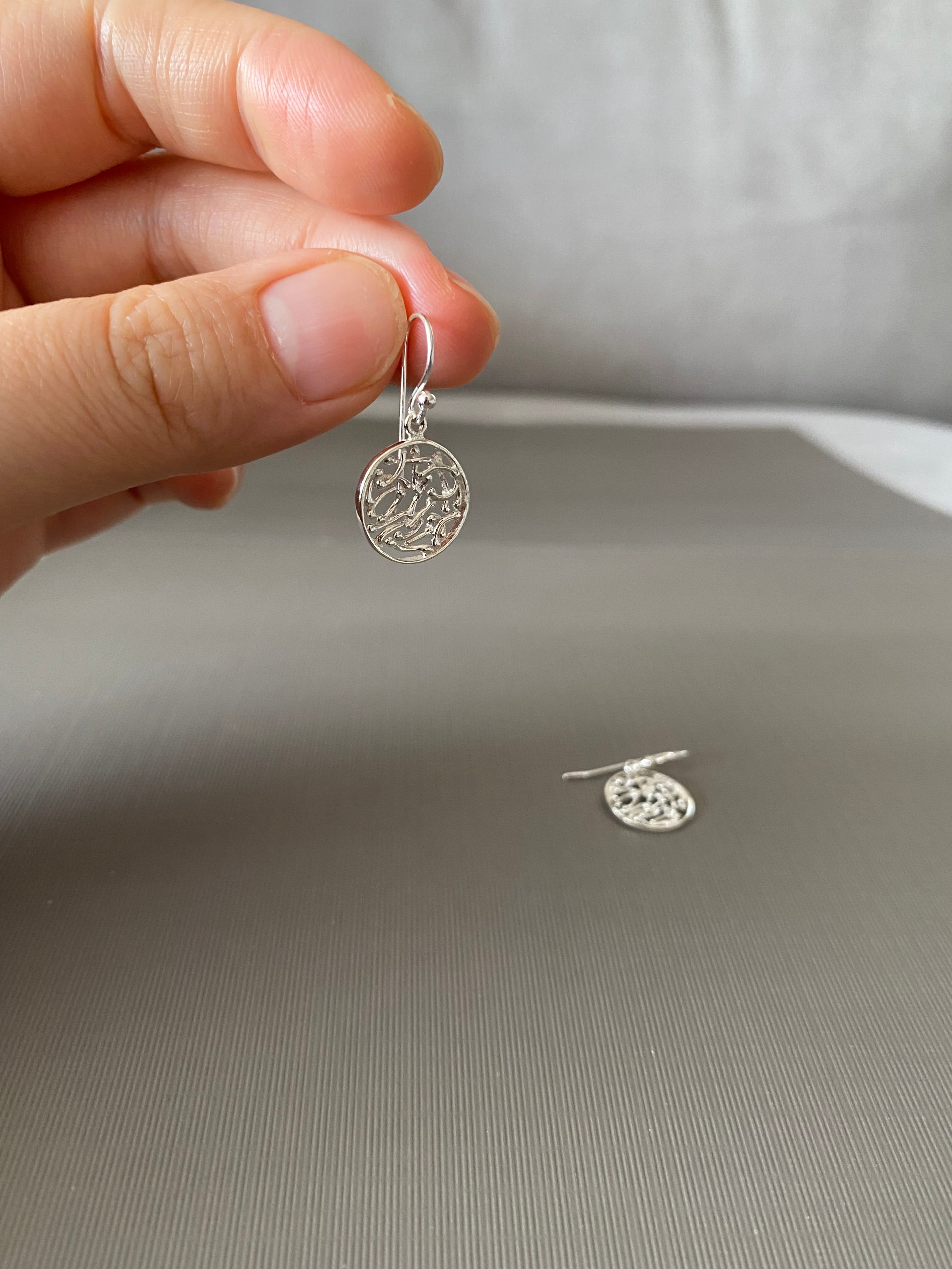 Round Filigree Hook Earrings