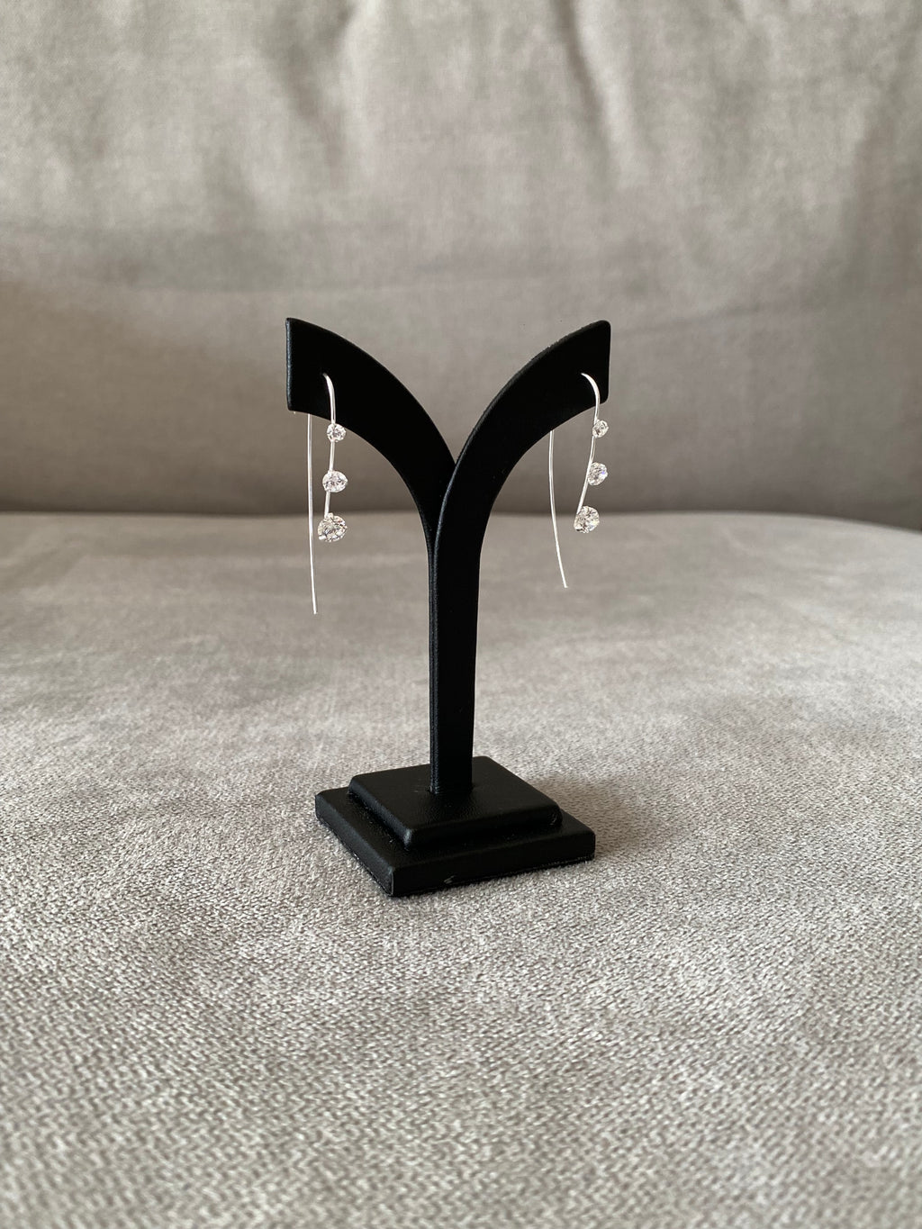 Triple CZ Threader Earrings