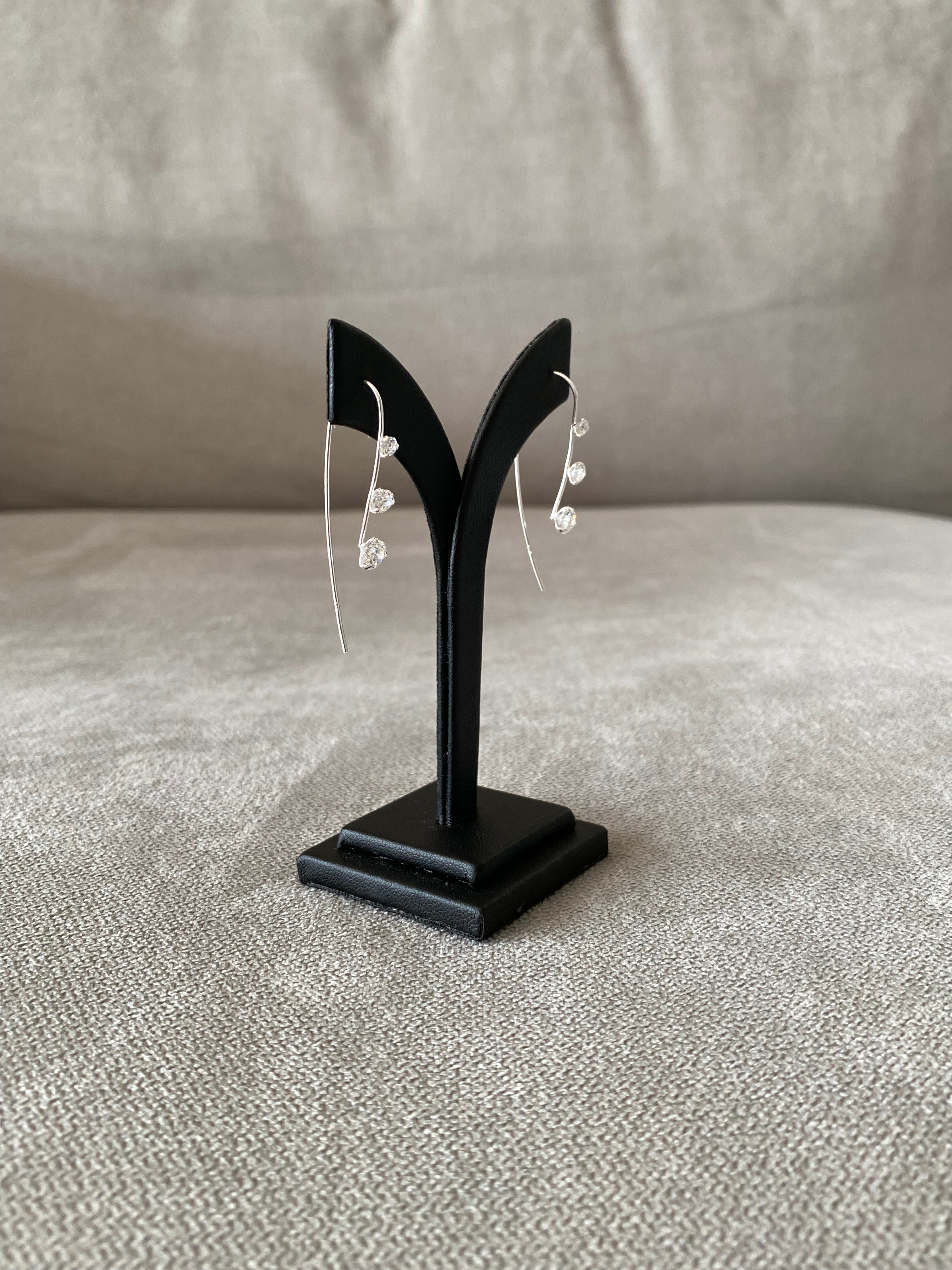 Triple CZ Threader Earrings