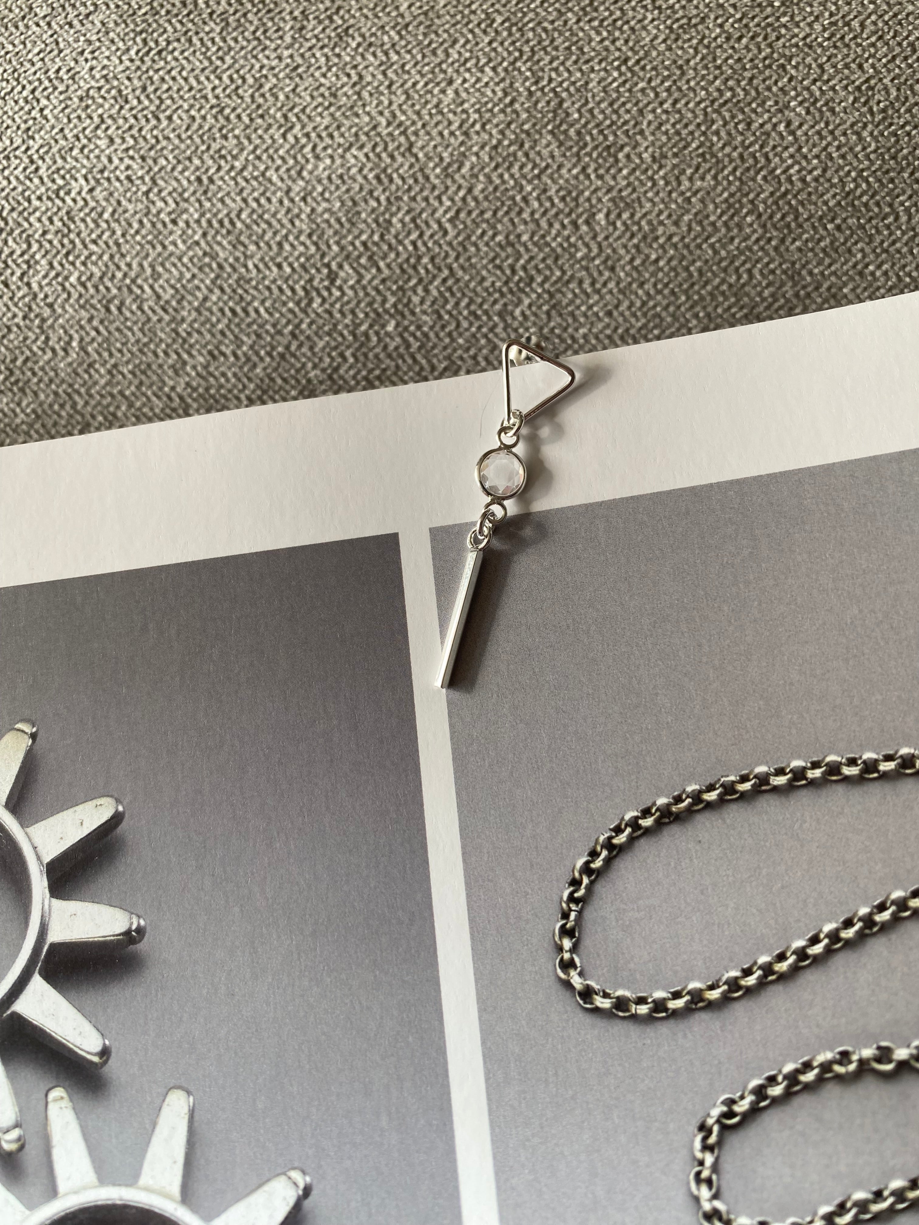 Triangle Chain Drop Earrings