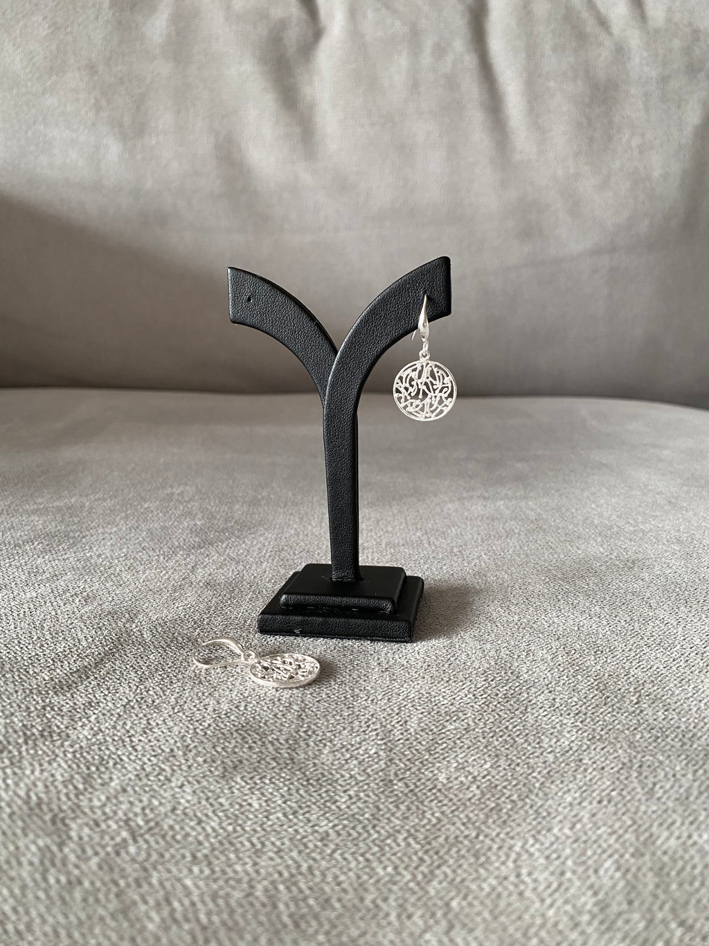 Round Floral Hook Earrings