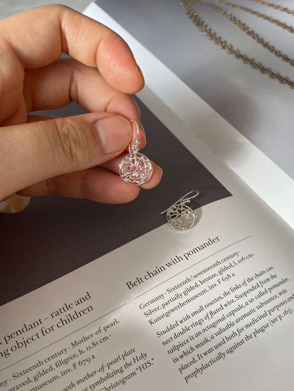 Round Filigree Hook Earrings