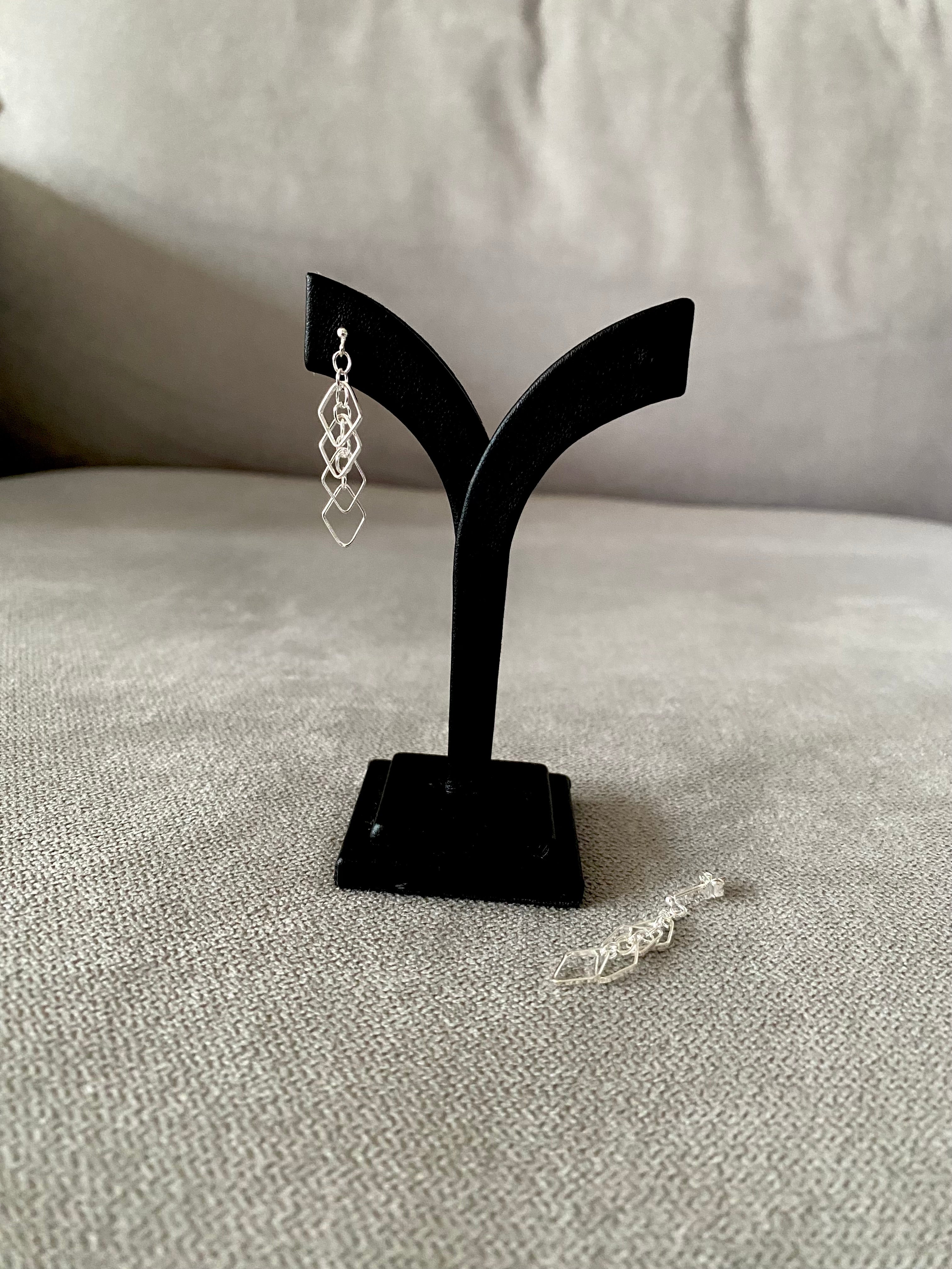 Layered Diamond Chain Earrings