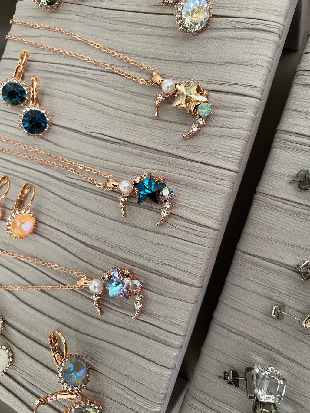 Swarovski Crescent Star Pendant Necklace