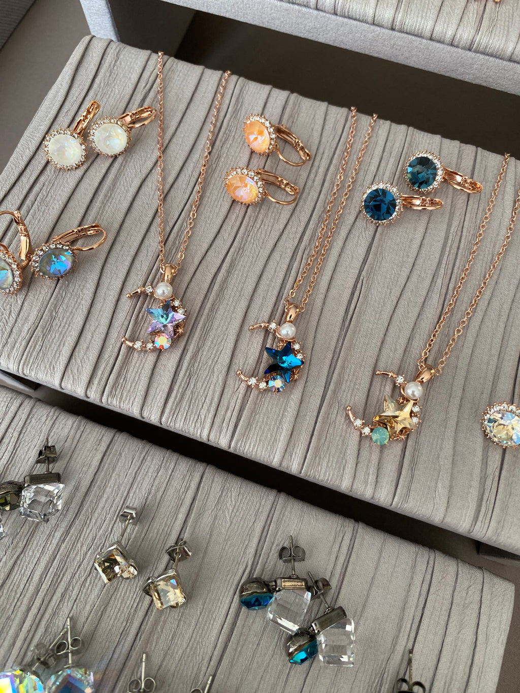 Swarovski Crescent Star Pendant Necklace