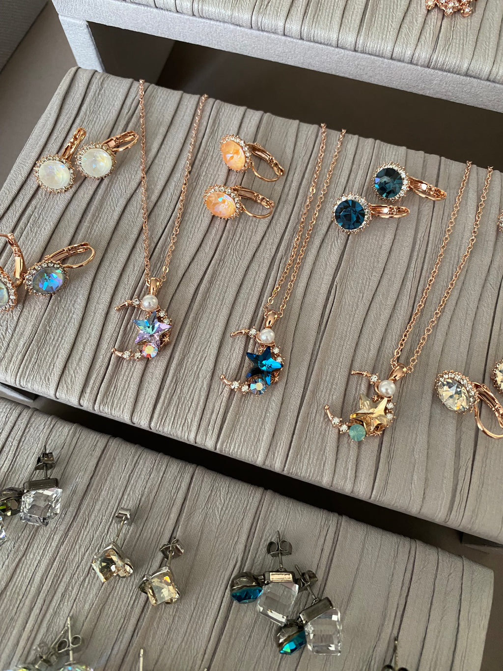 Swarovski Crescent Star Pendant Necklace