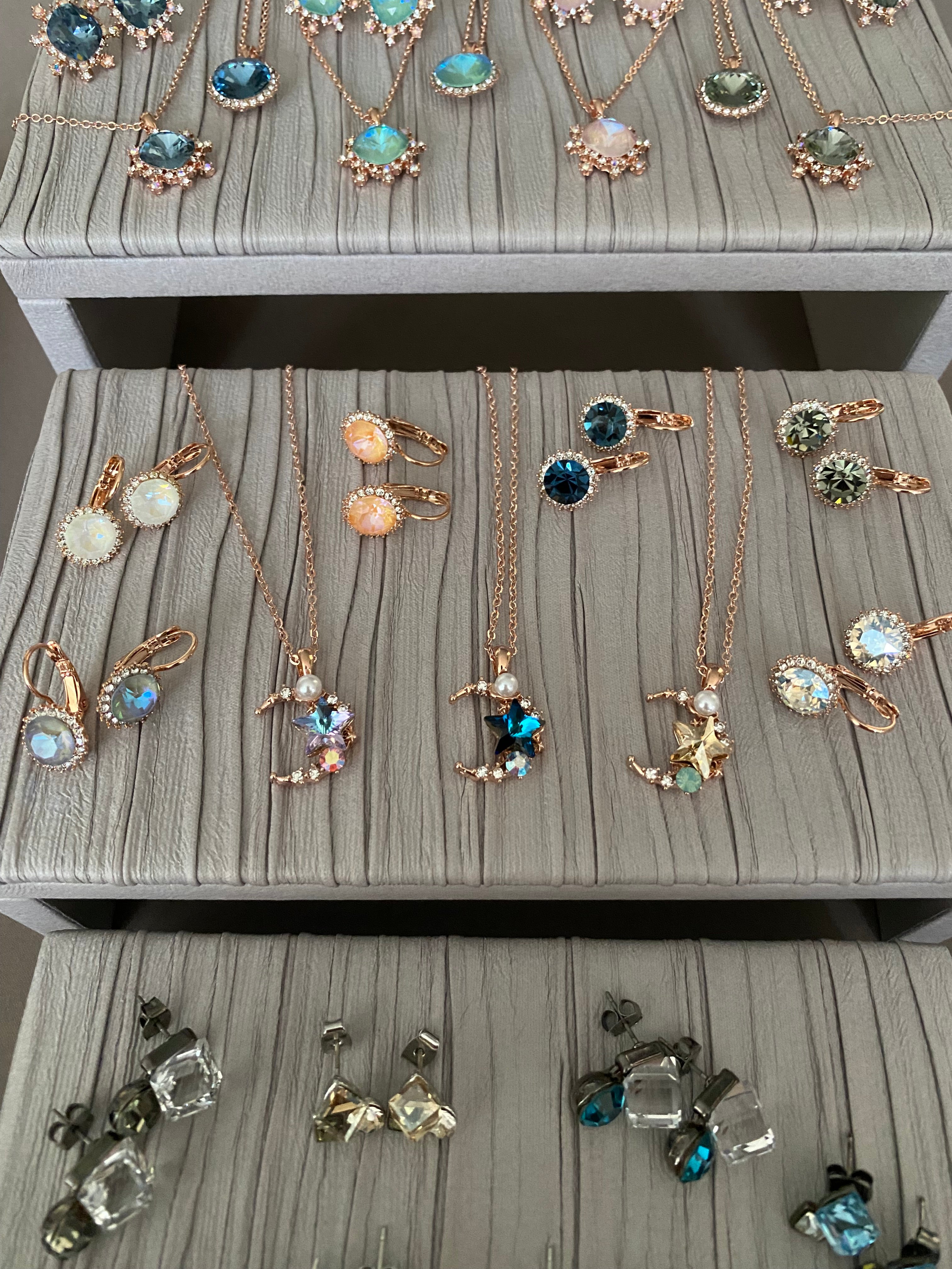 Swarovski Crescent Star Pendant Necklace