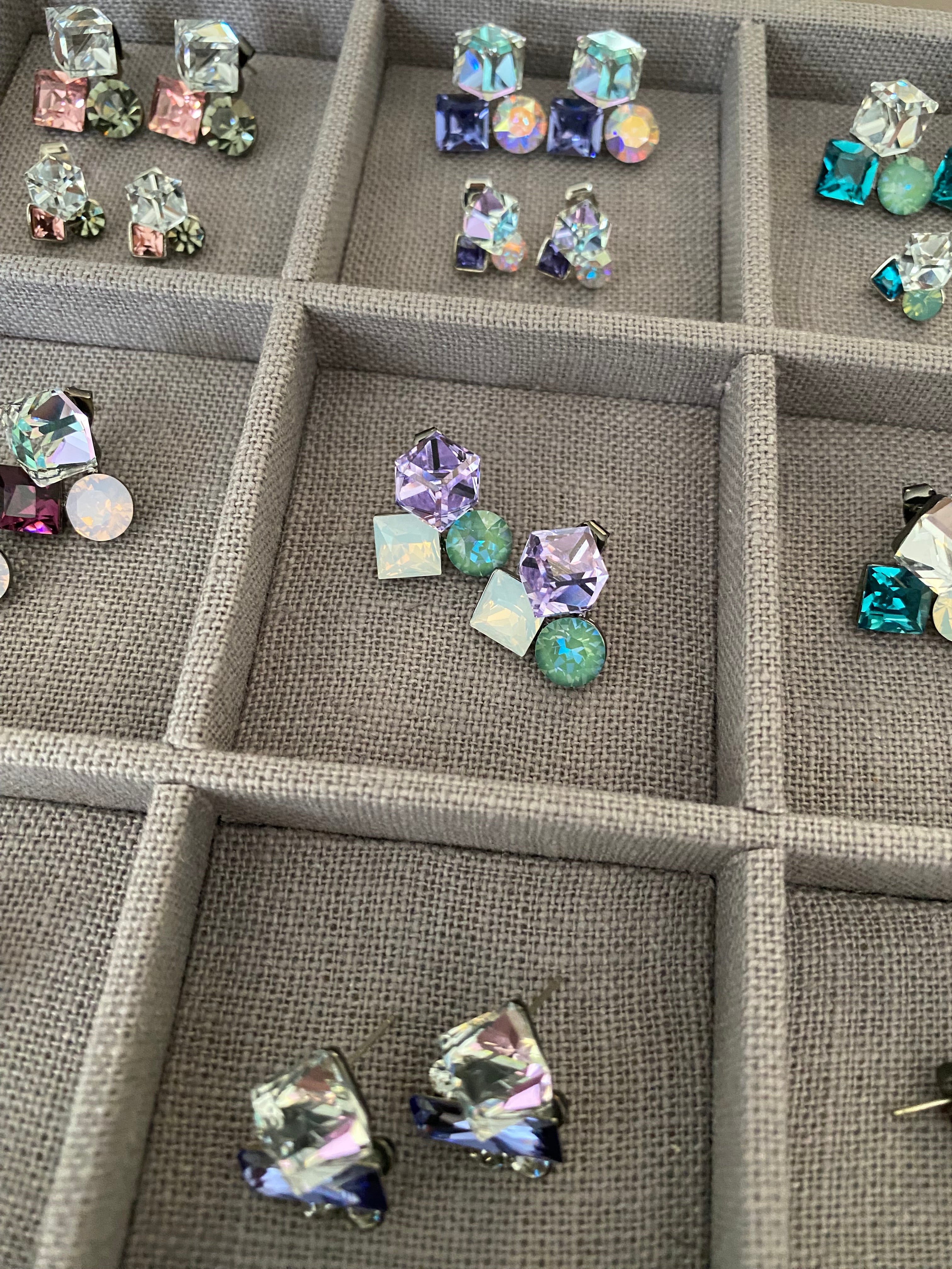 Swarovski Multi-Shape Cluster Stud Earrings