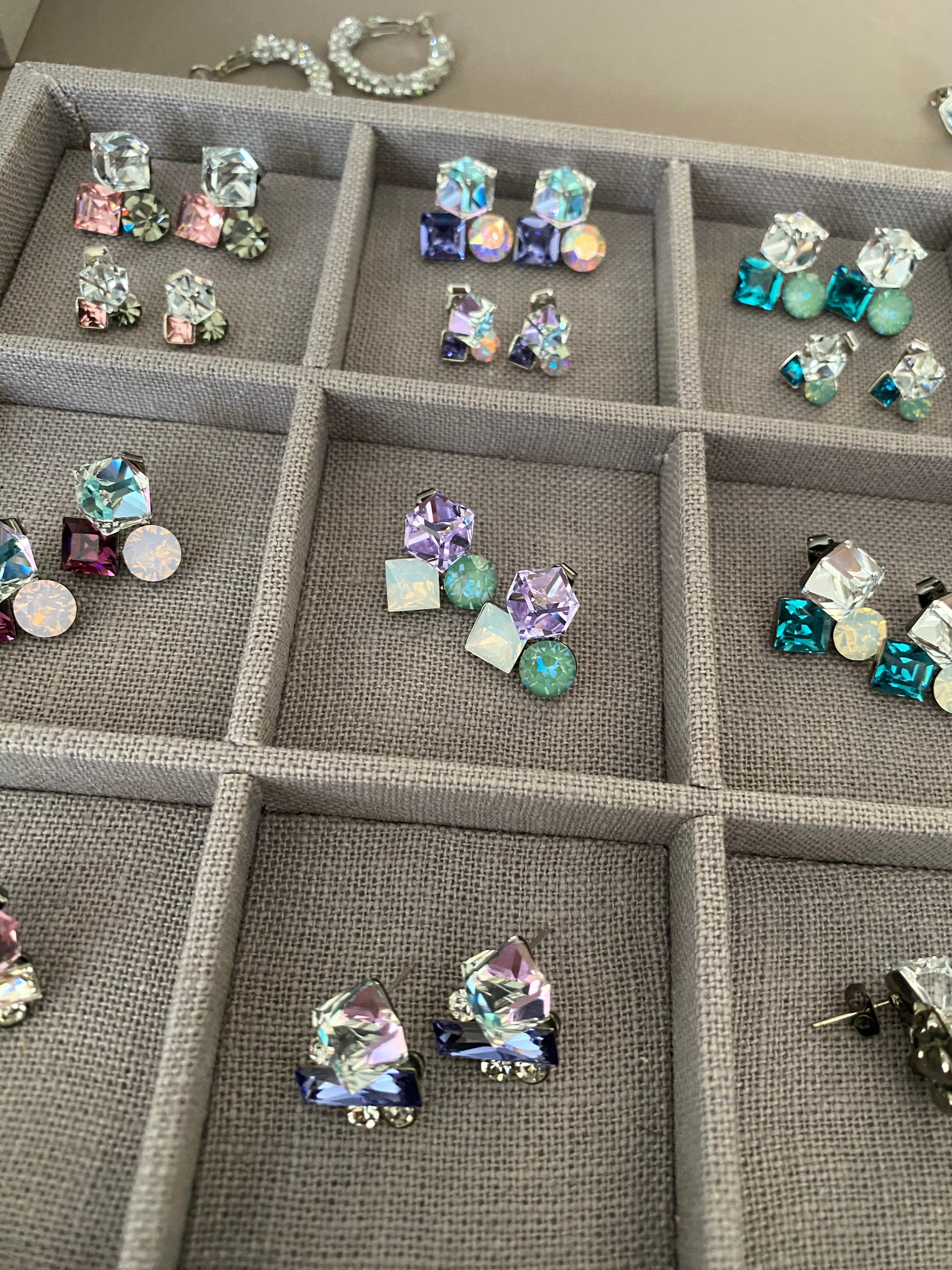 Swarovski Multi-Shape Cluster Stud Earrings