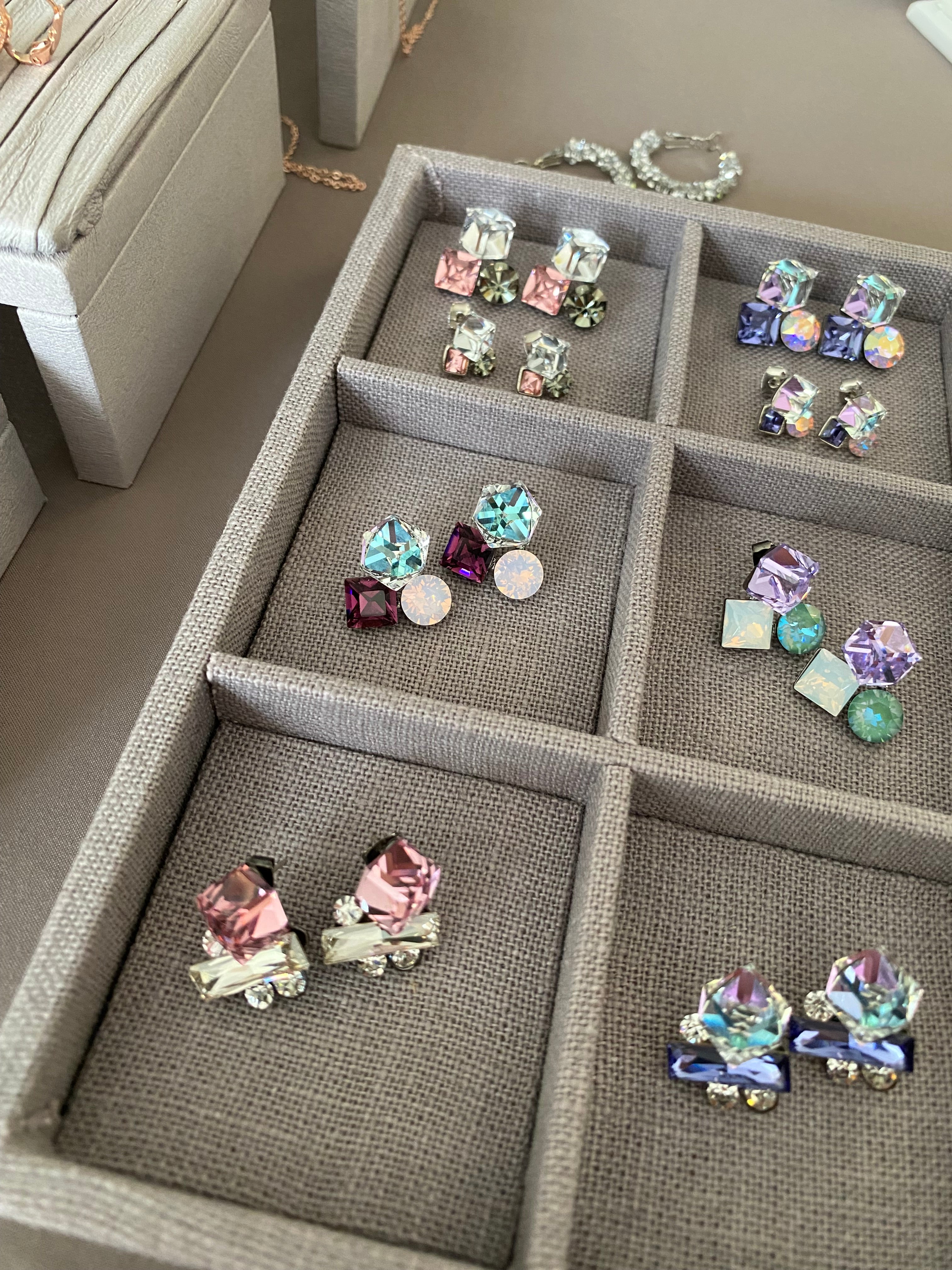 Swarovski Multi-Shape Cluster Stud Earrings