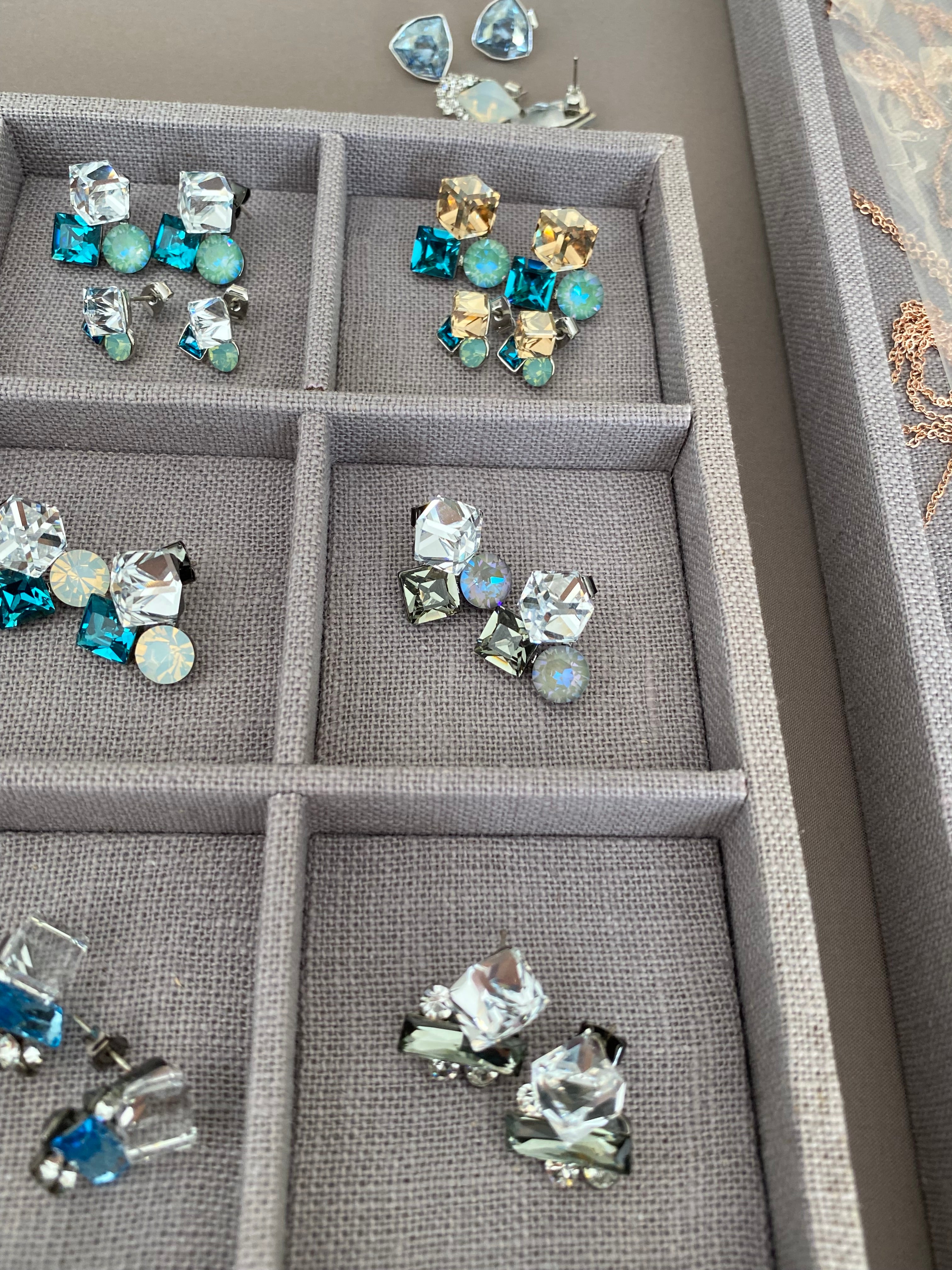 Swarovski Multi-Shape Cluster Stud Earrings