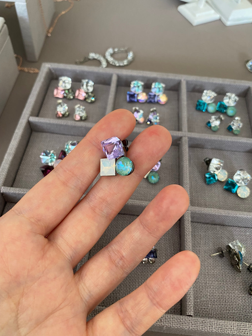 Swarovski Multi-Shape Cluster Stud Earrings