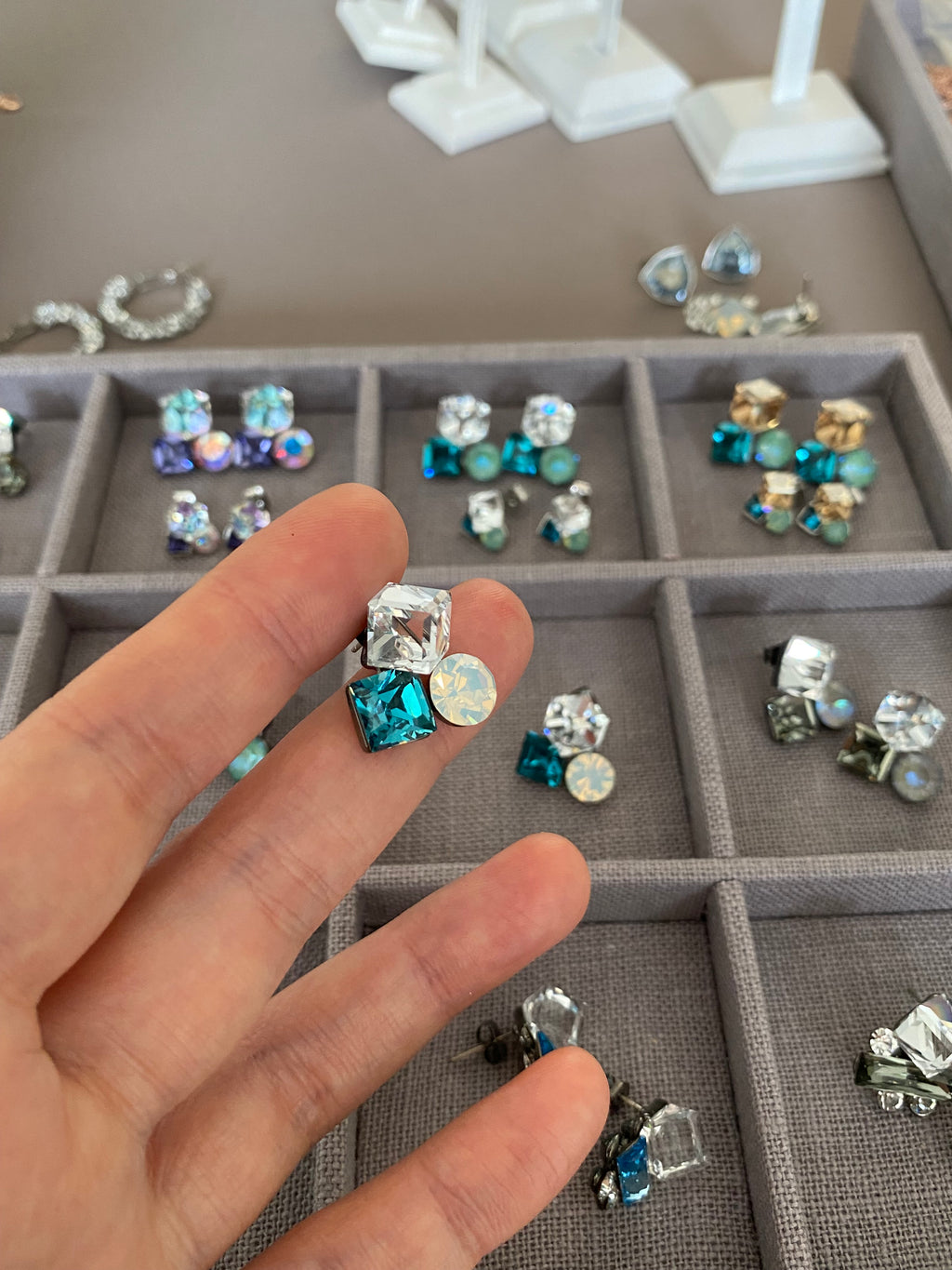 Swarovski Multi-Shape Cluster Stud Earrings