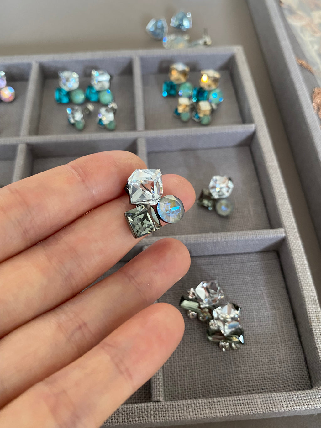 Swarovski Multi-Shape Cluster Stud Earrings