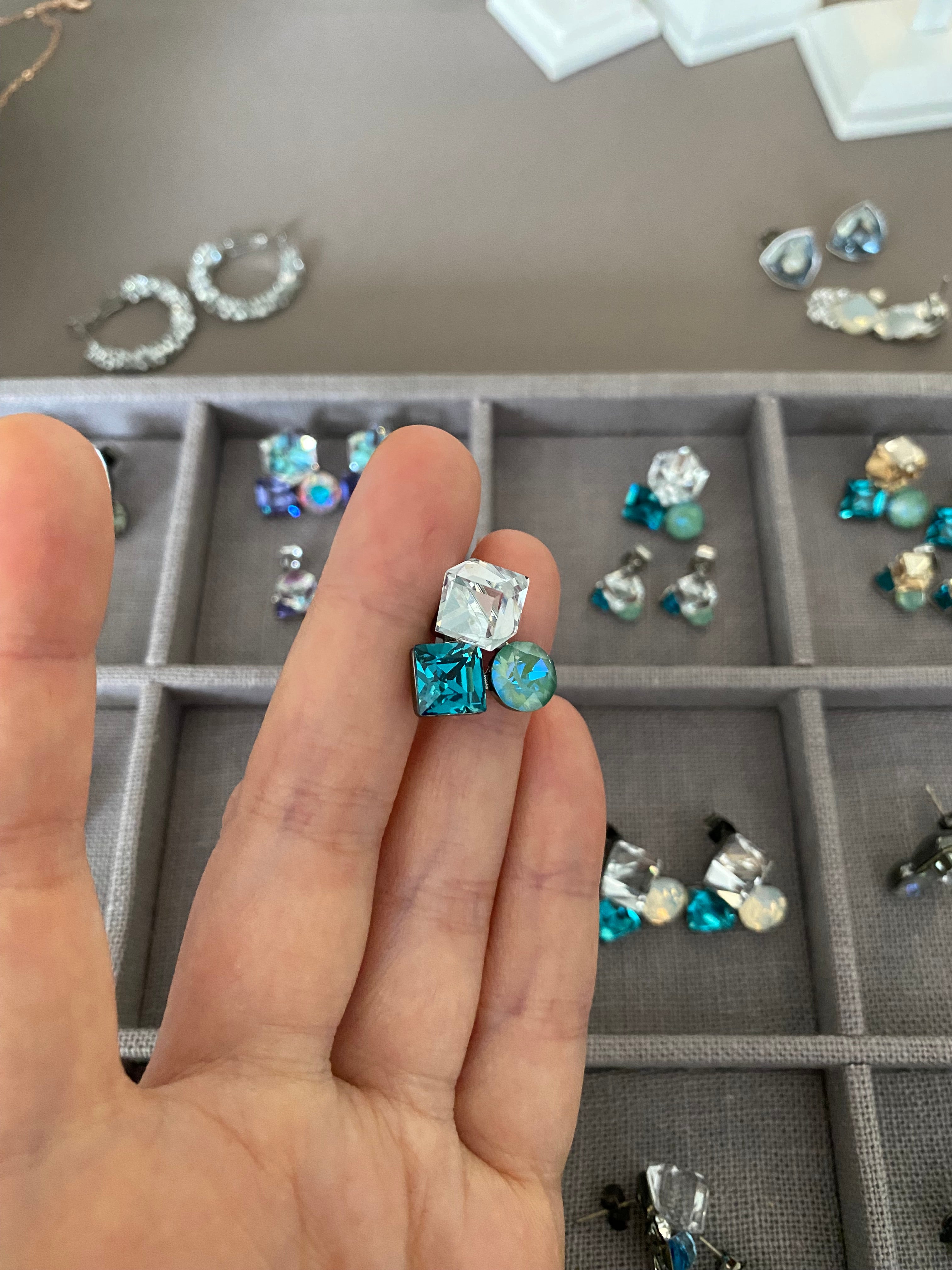 Swarovski Multi-Shape Cluster Stud Earrings