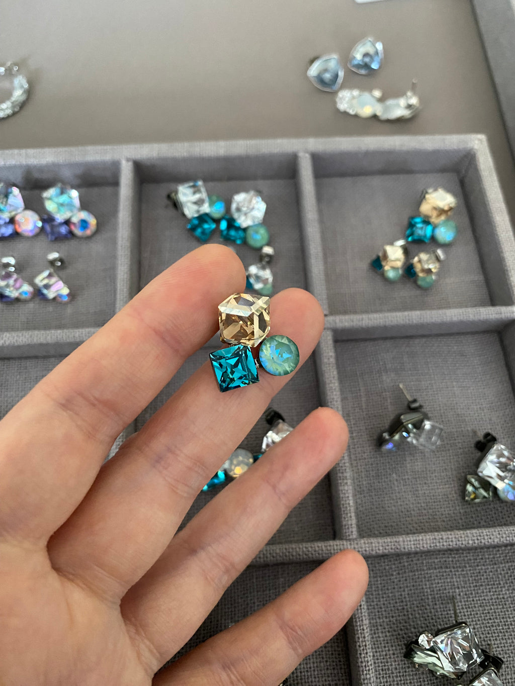 Swarovski Multi-Shape Cluster Stud Earrings