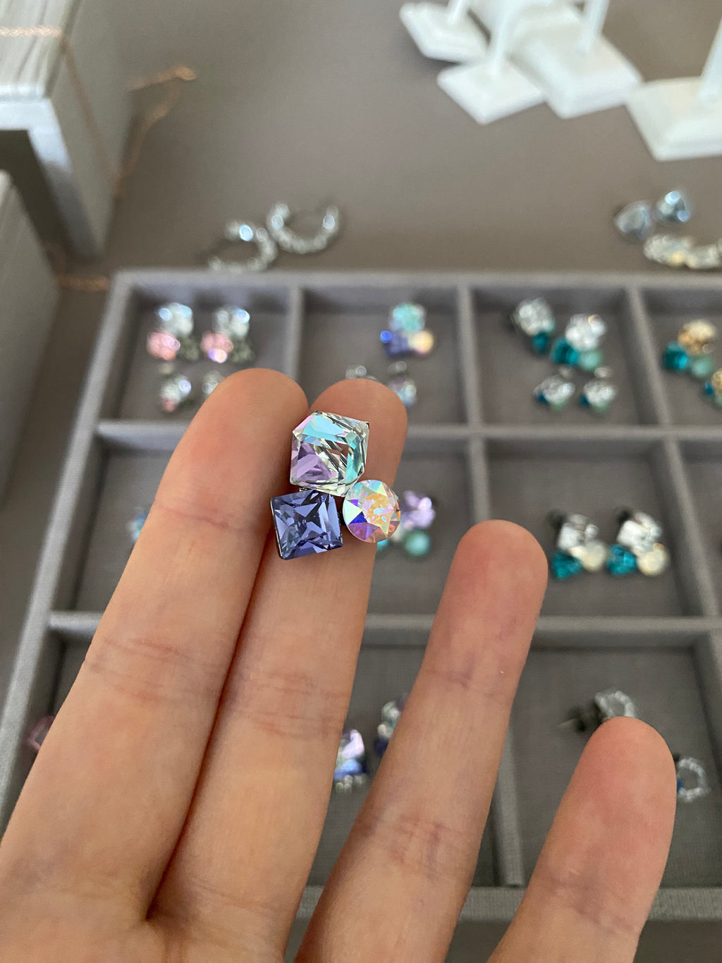 Swarovski Multi-Shape Cluster Stud Earrings