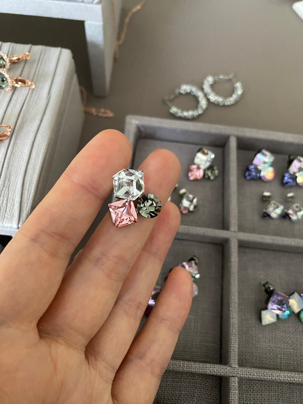 Swarovski Multi-Shape Cluster Stud Earrings