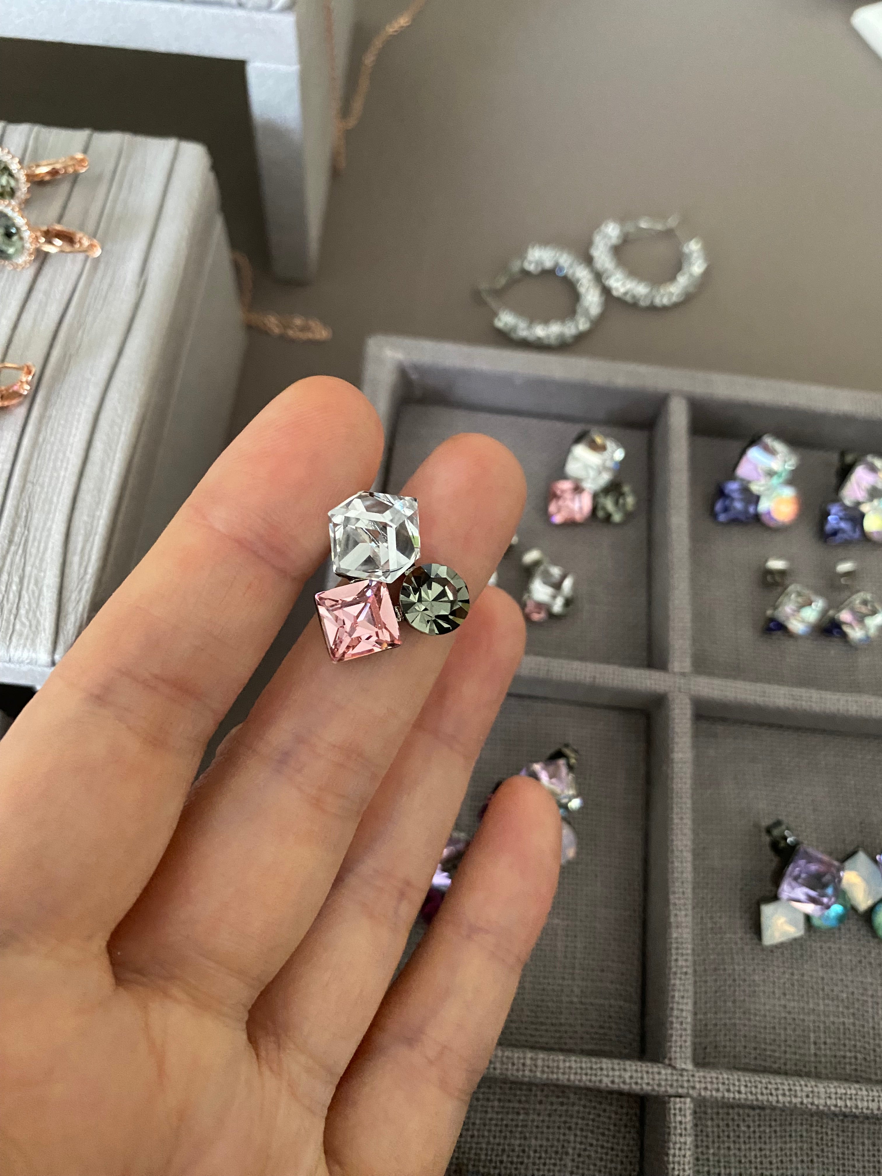 Swarovski Multi-Shape Cluster Stud Earrings