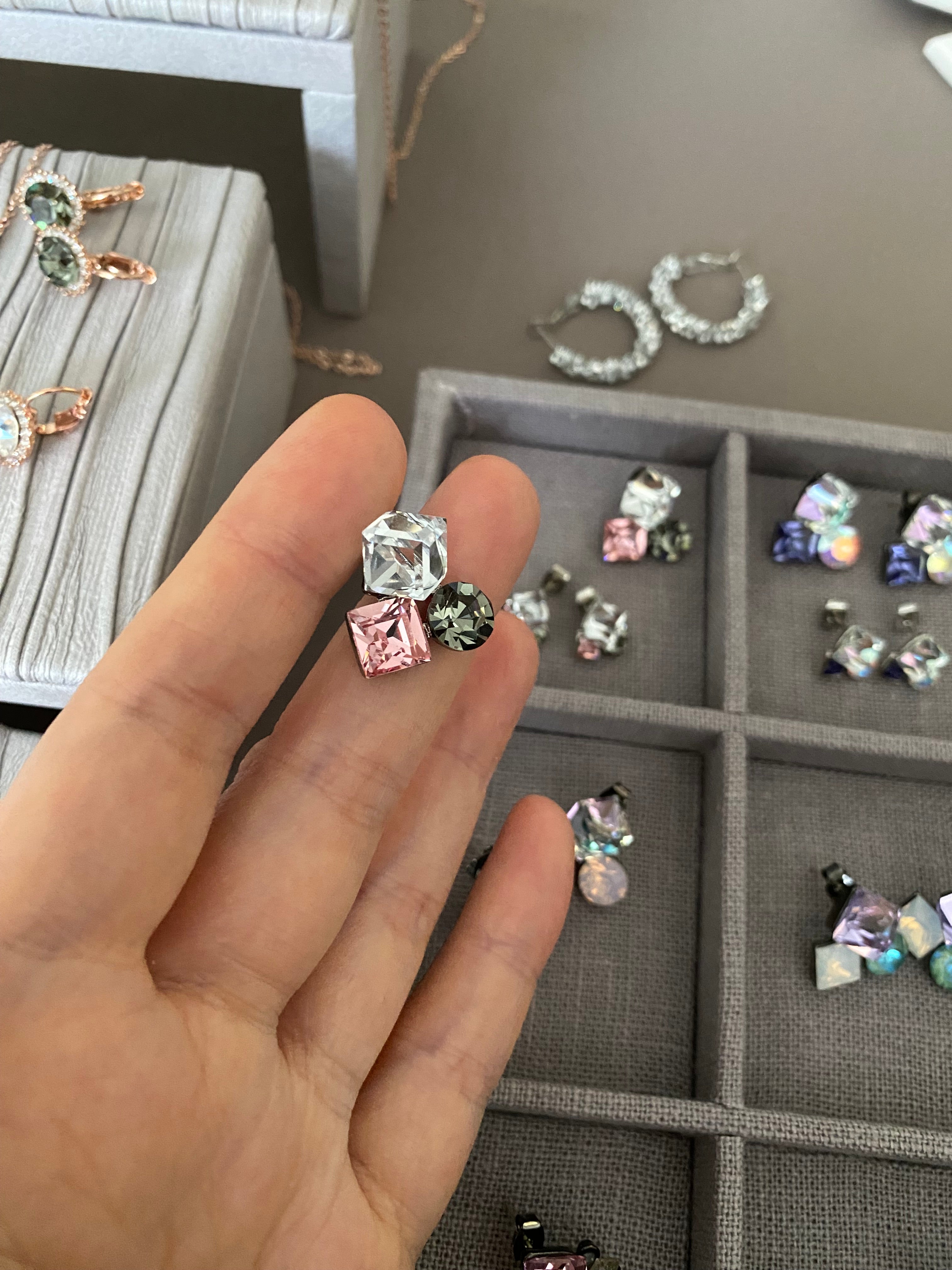 Swarovski Multi-Shape Cluster Stud Earrings