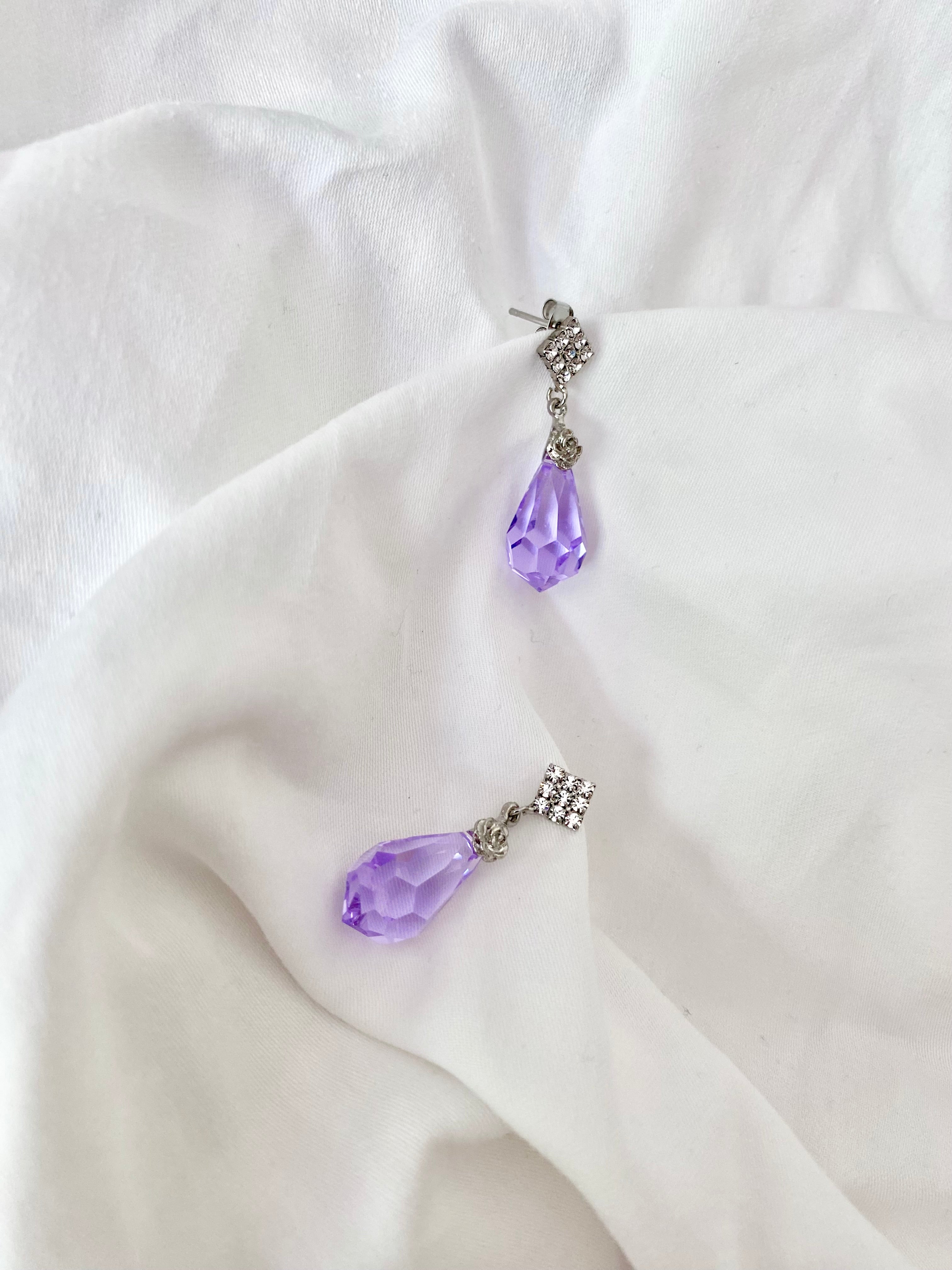 Swarovski Faceted Teardrop Drop Earrings