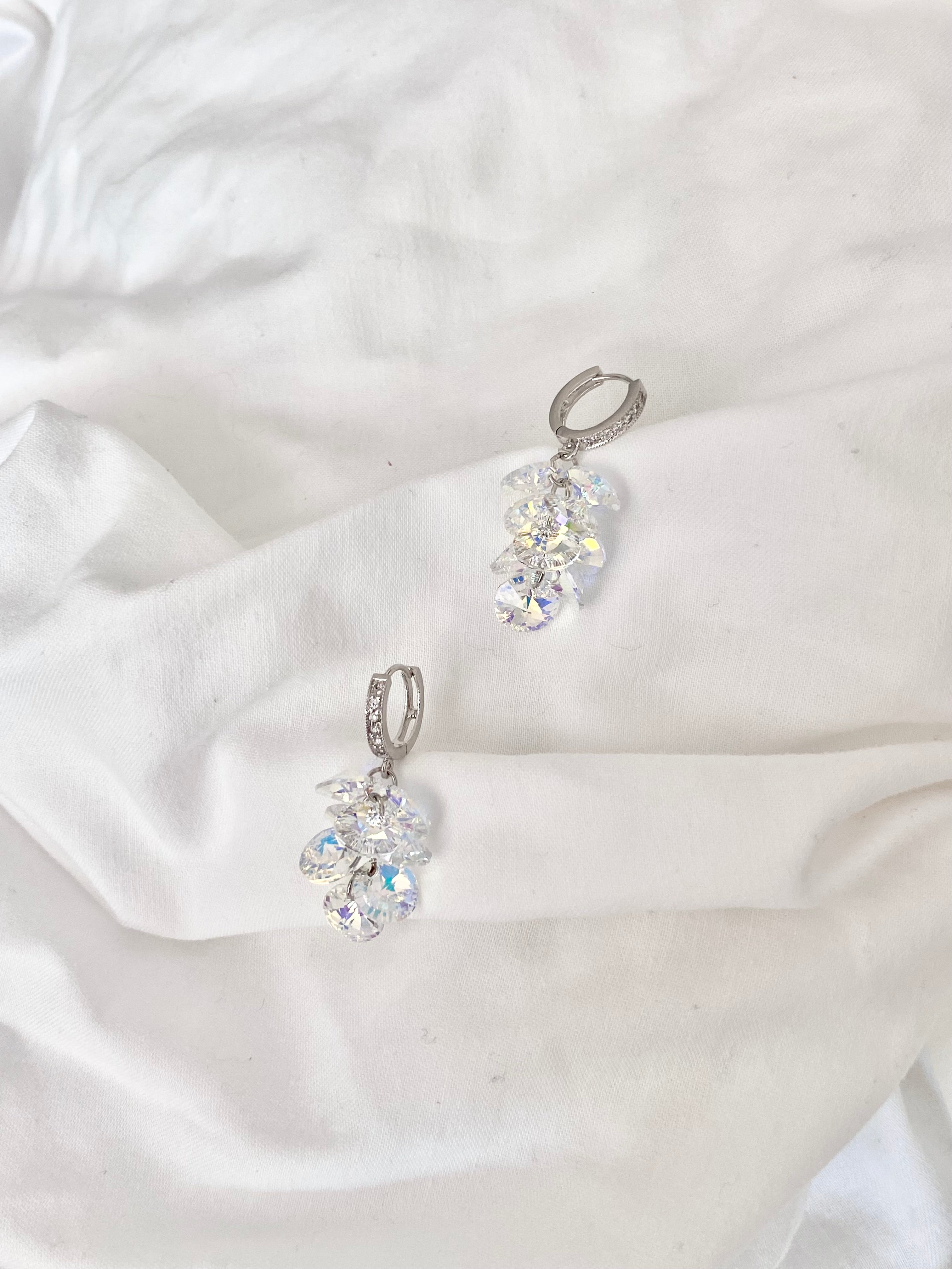 Swarovski Multi-Crystal Cluster Hoop Earrings (2 colours)