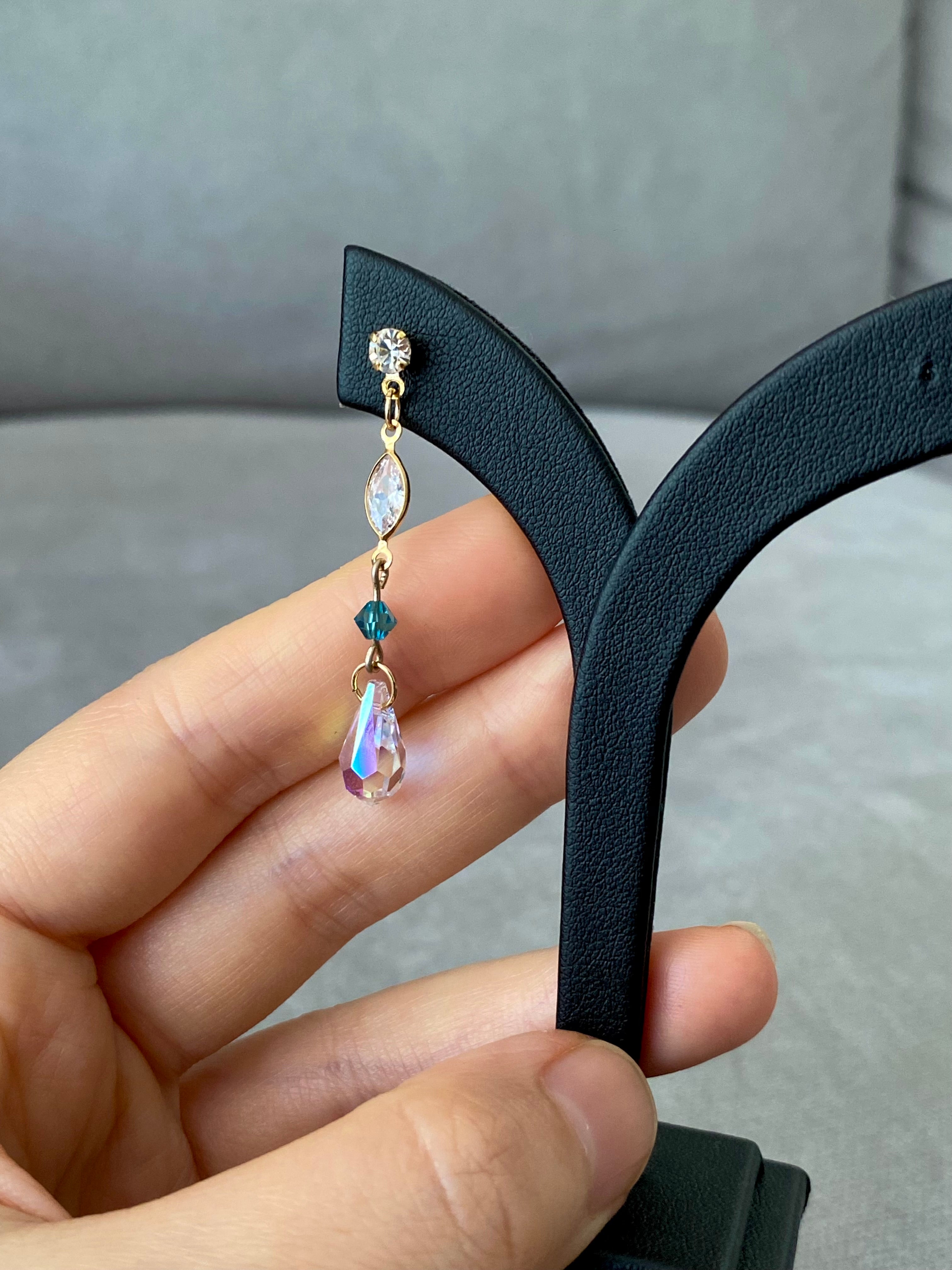 Swarovski Navette Teardrop Cascade Earrings