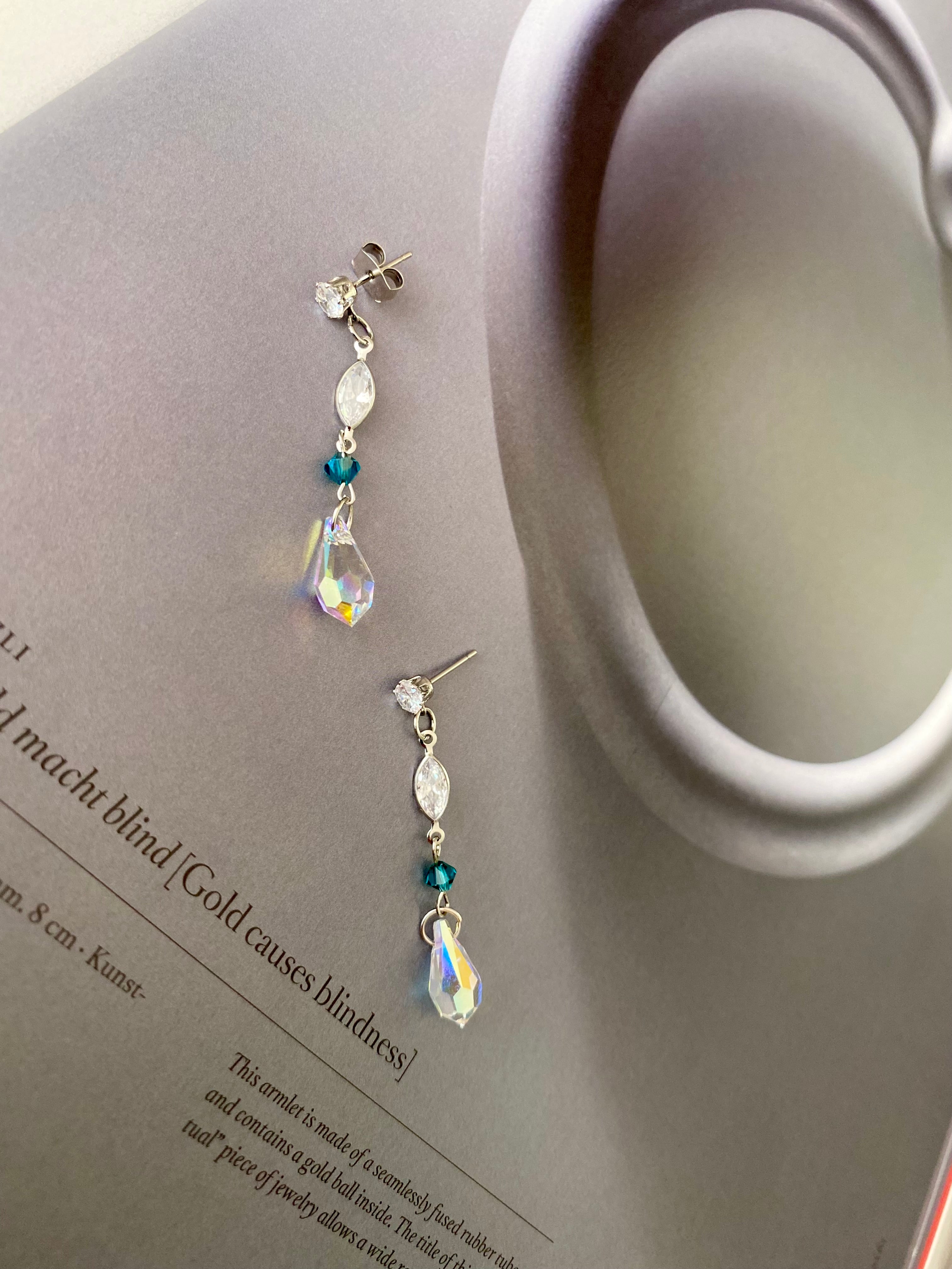 Swarovski Navette Teardrop Cascade Earrings