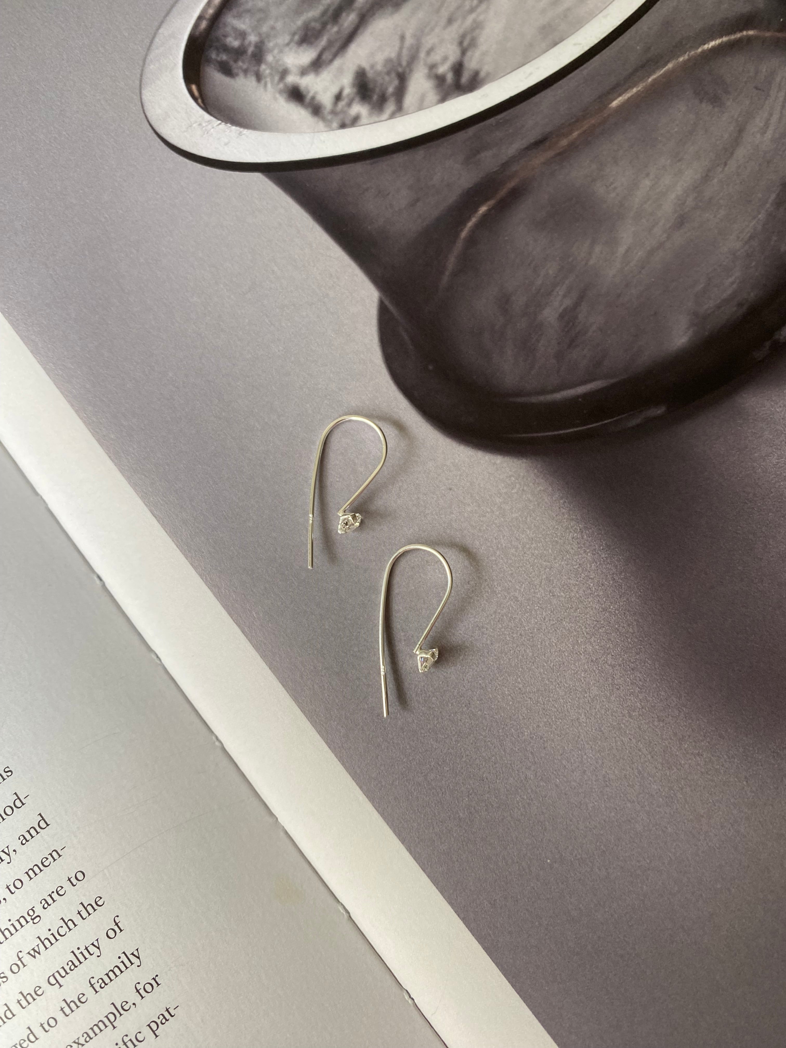 Short Drop CZ Earrings