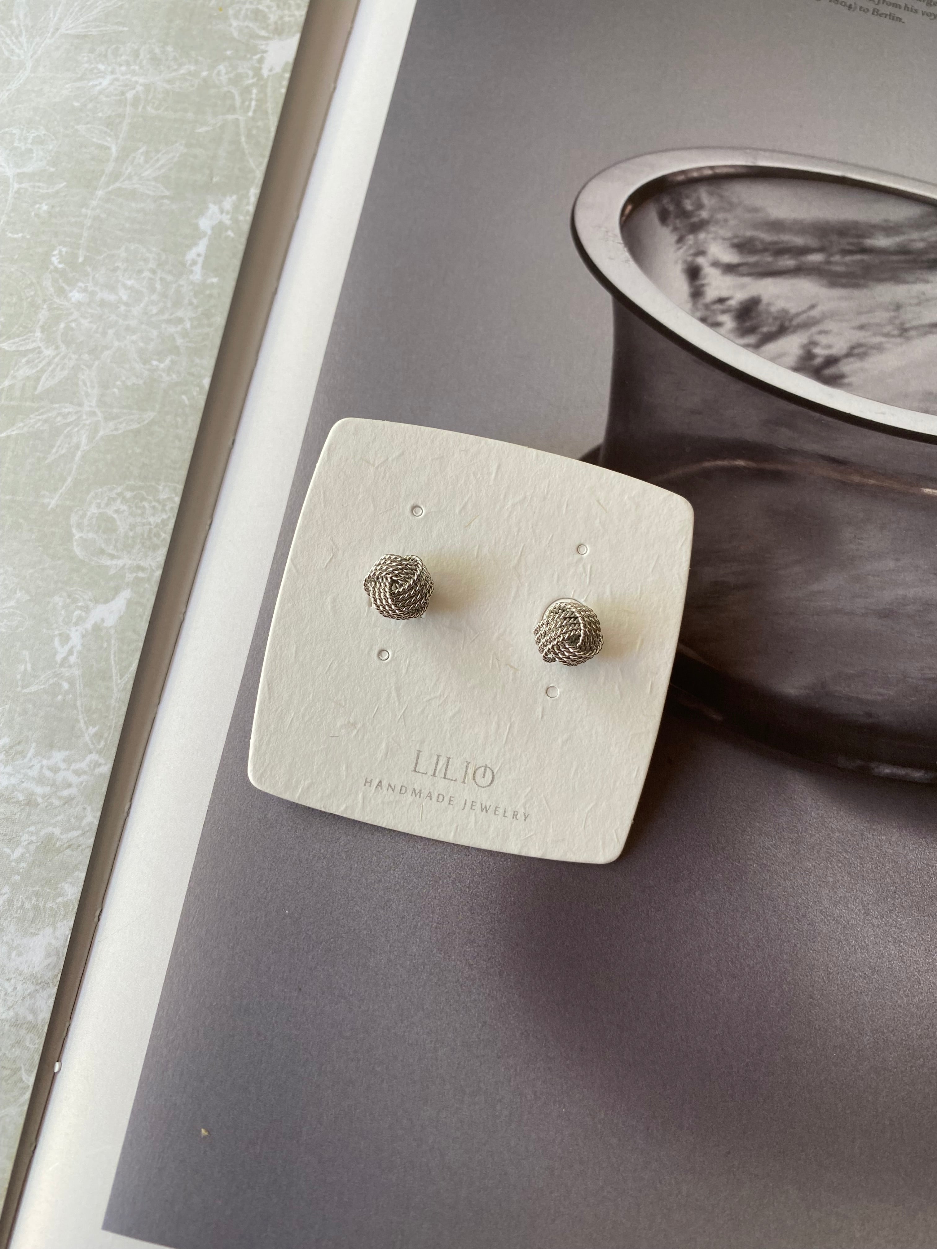 Knotted Dome Stud Earrings