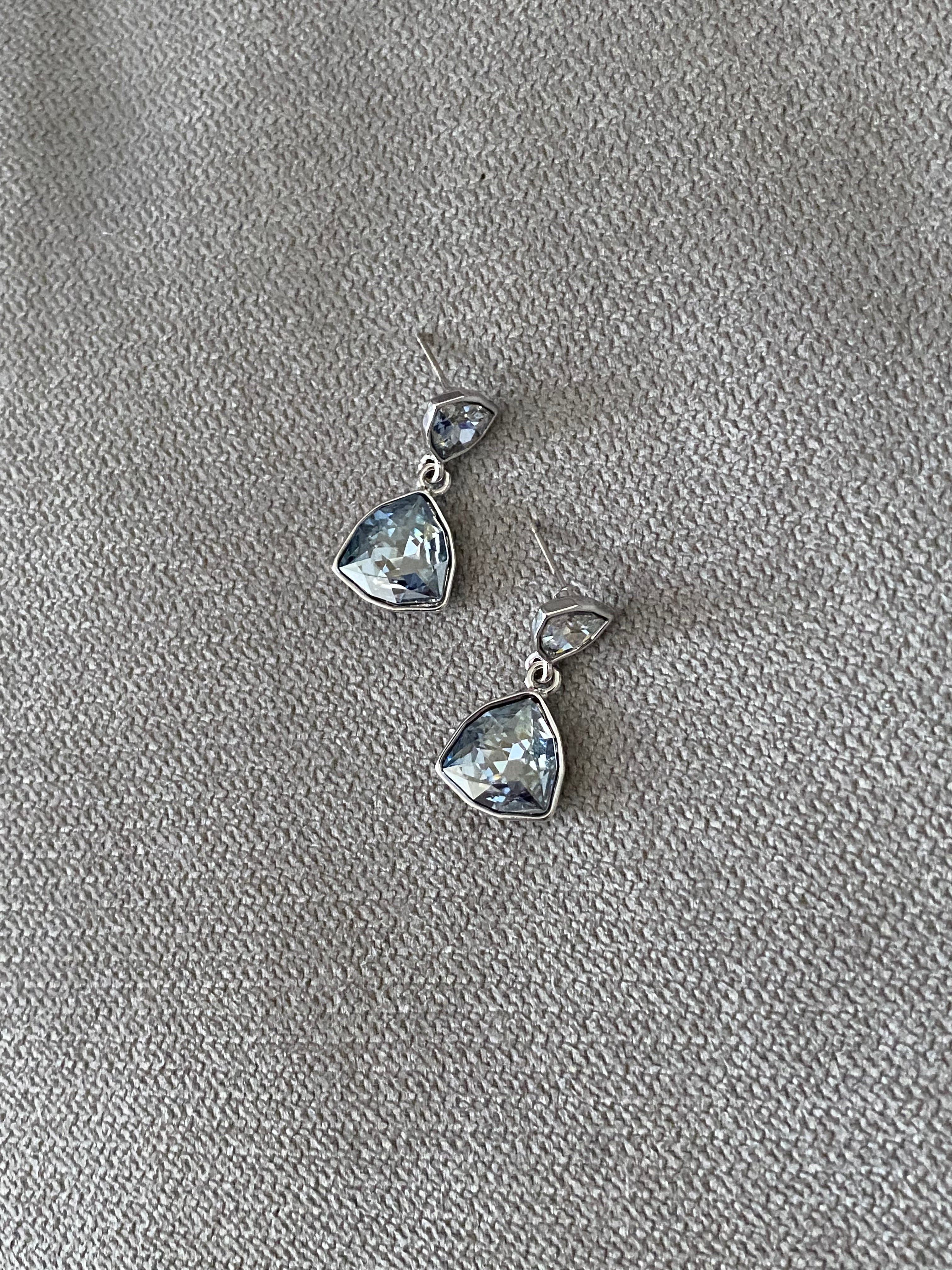 Swarovski Trillion Drop Earrings